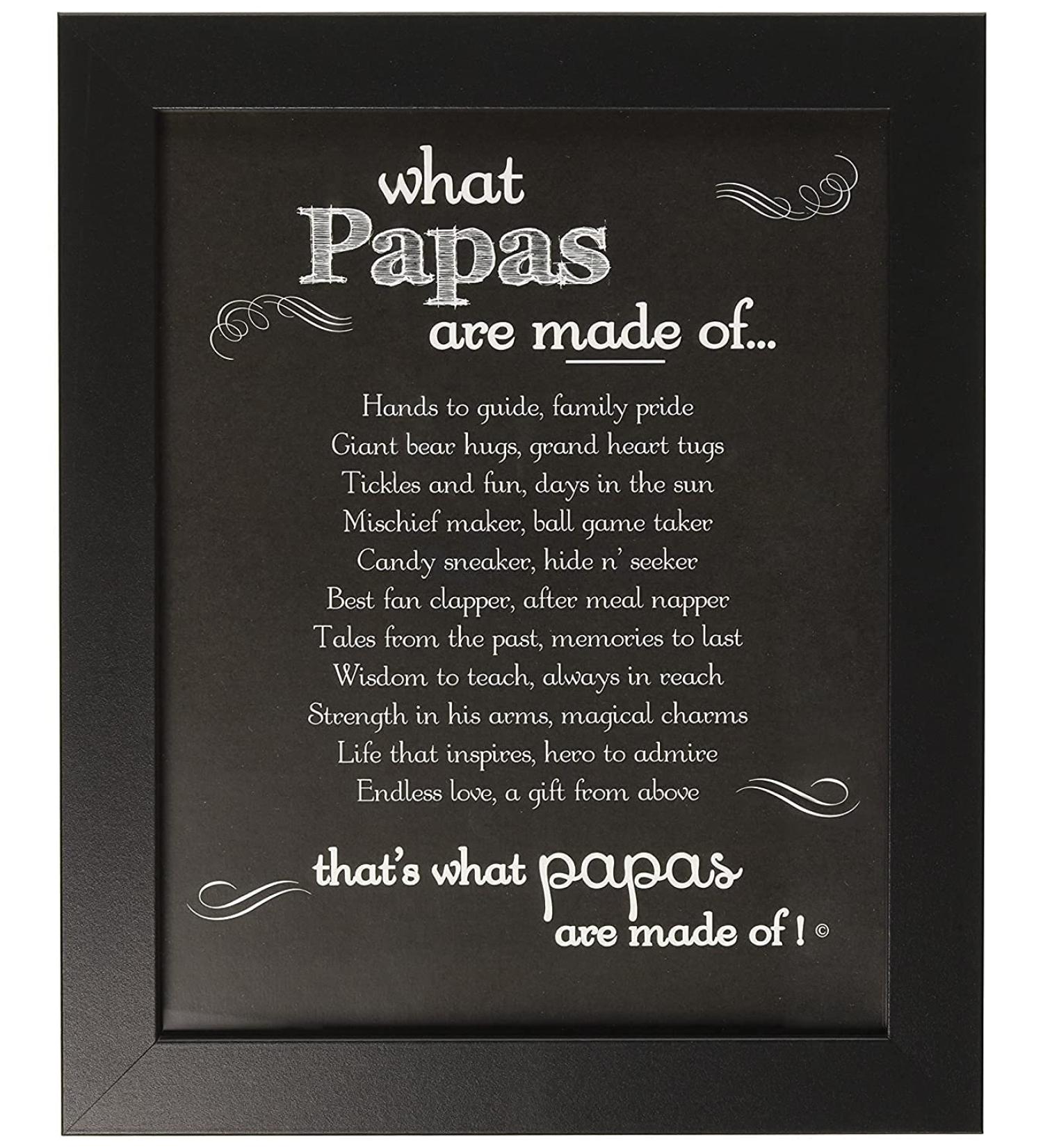 Papa Chalkboard Frame - Personalized Gift for Father's Day, Birthday, or Birth of Grandchild | Made in USA - Buy Online on SooperMarket.com