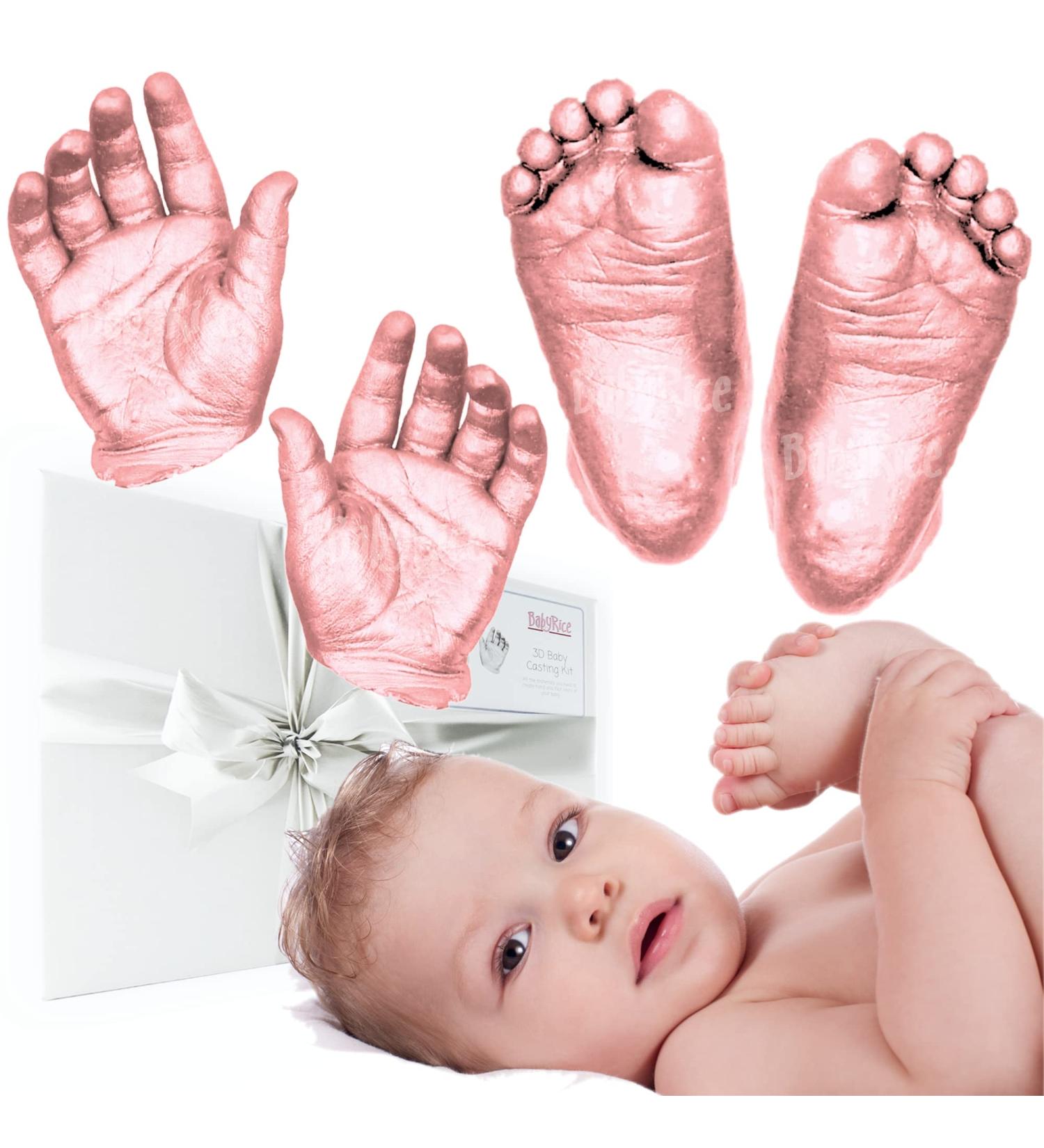 BabyRice Large Hand and Foot Casting Kit w/ Metallic Paint (Rose Gold) - Buy Online on SooperMarket.com