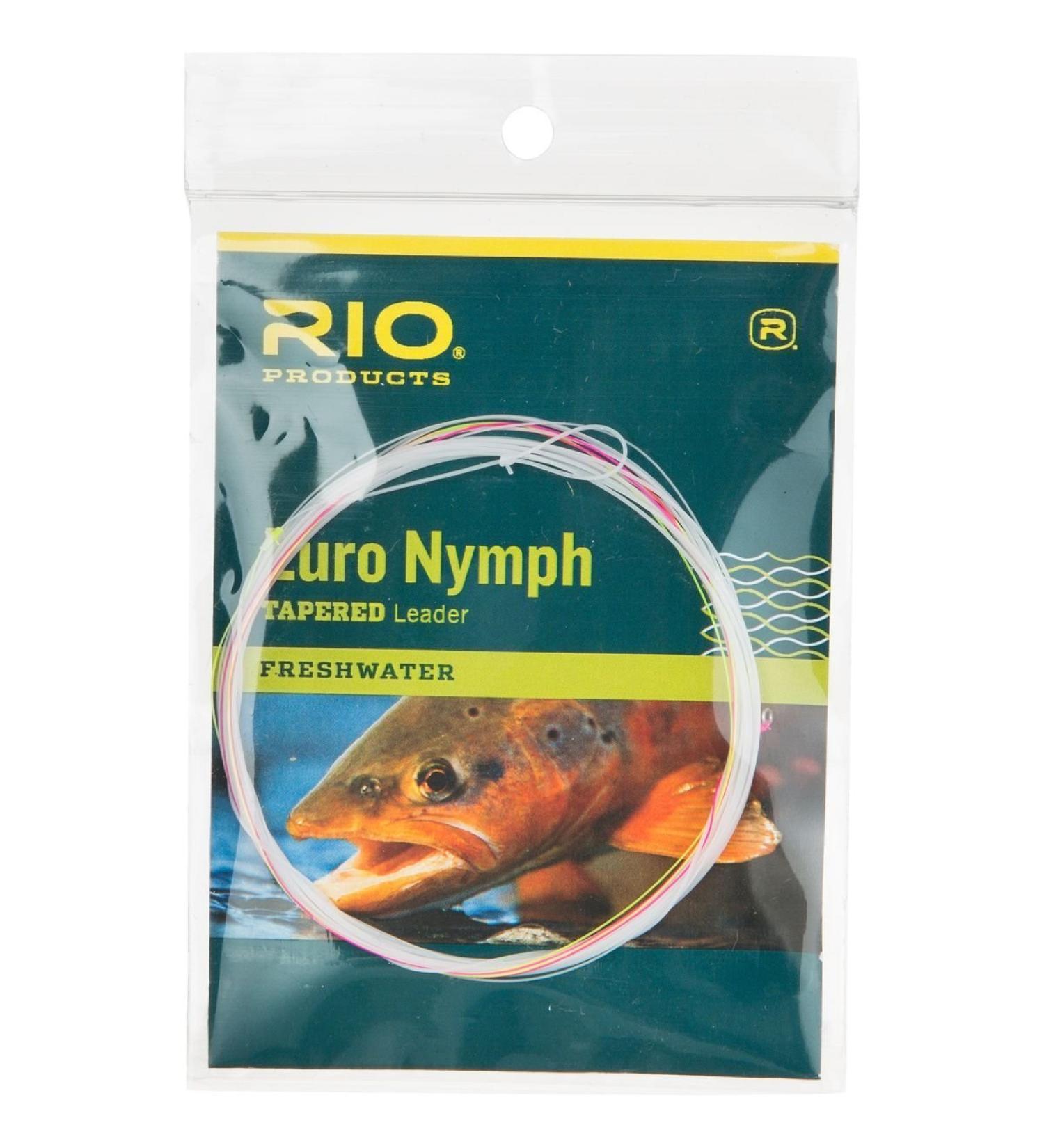 Rio Euro Nymph Leader with Tippet Ring 11Ft - 2 Pack Pink/Yellow