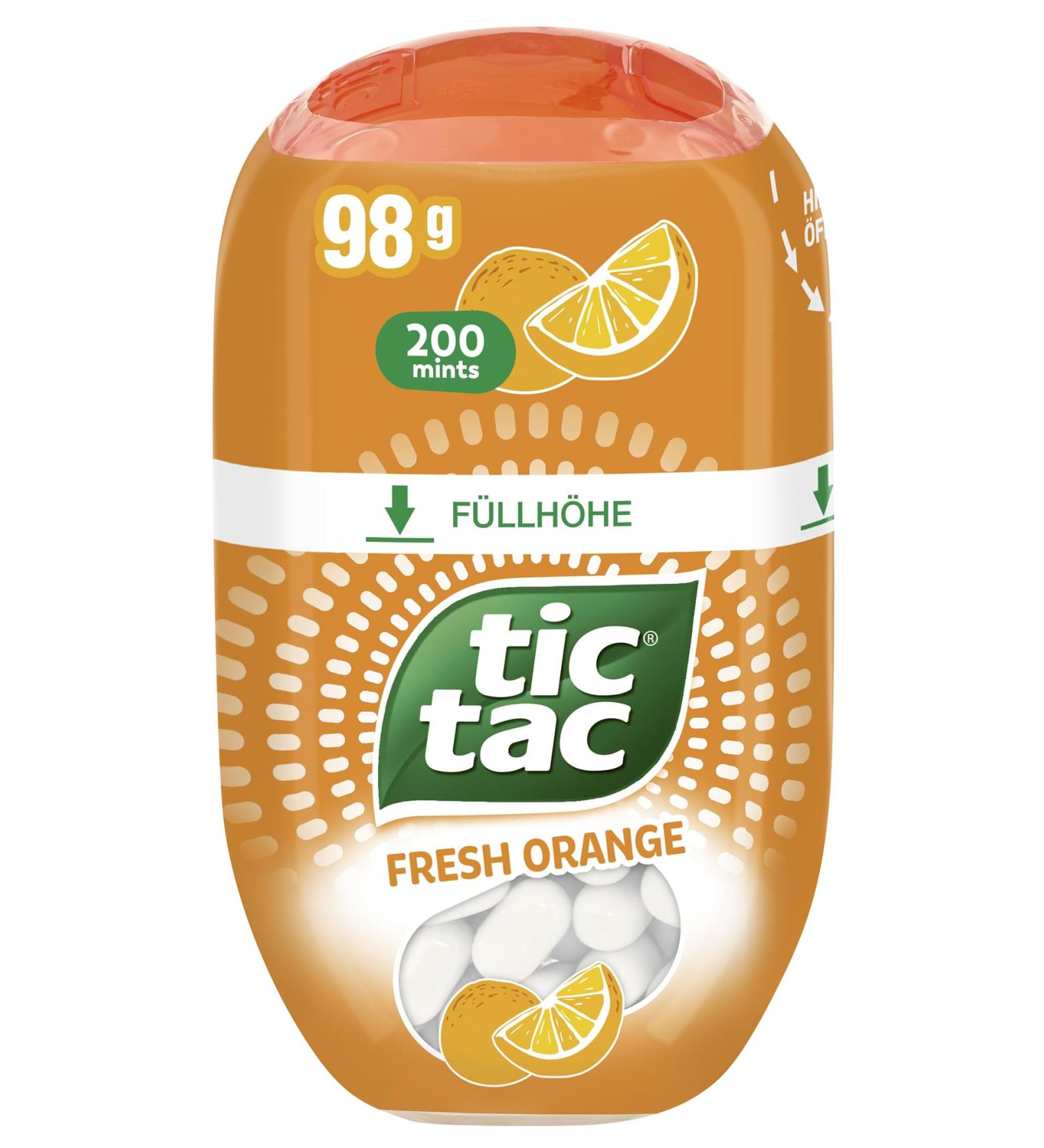 Ferrero Tic Tac Fresh Orange - Delicious Orange Flavored Dragees - 98g Pack for International Shipping - Buy Online on SooperMarket.com