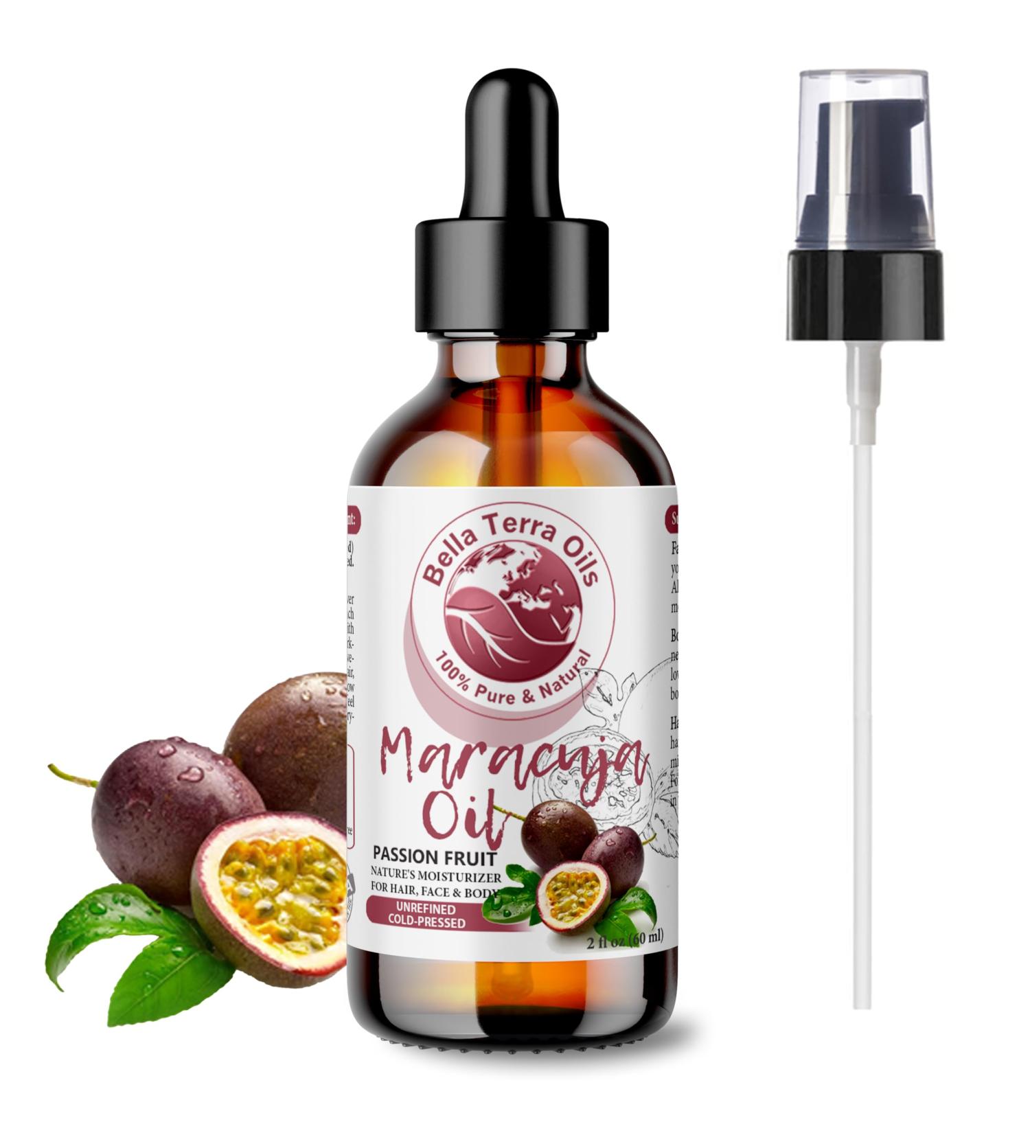 Buy Bella Terra Maracuja Oil 2oz - Cold-Pressed Rich in Vitamin C & Linoleic Acid for Smooth Skin - International Shipping Available - Buy Online on SooperMarket.com