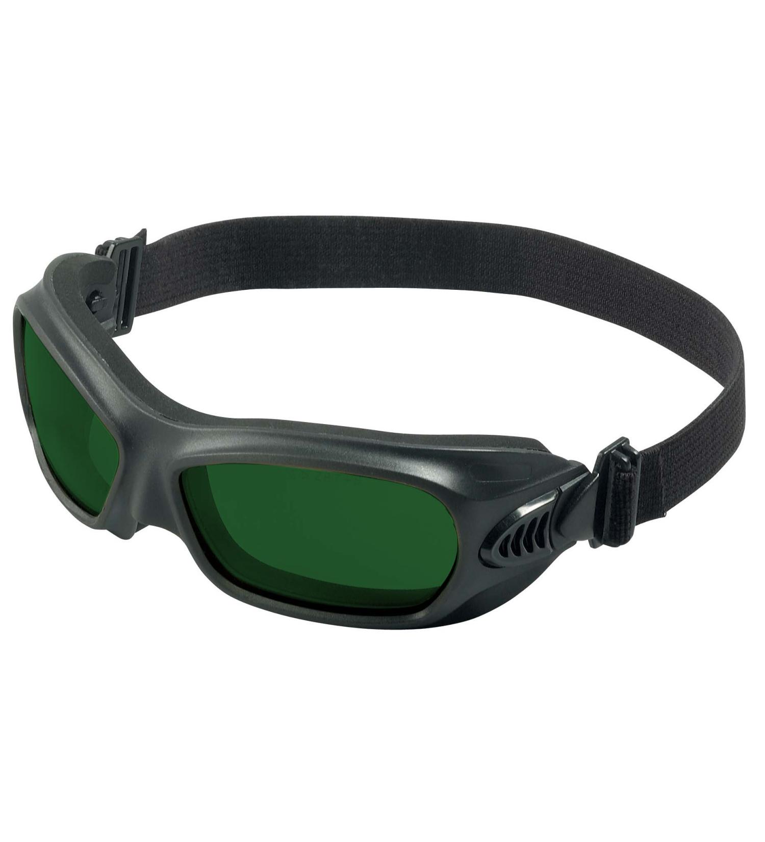 KLEENGUARD Wildcat Safety Goggles (20528) Heat Resistant IRUV Shade 3.0 Anti-Fog Lens Flexible Wraparound Black Fram Black Frame With Iruv Shade 3.0 Anti-fog Lens