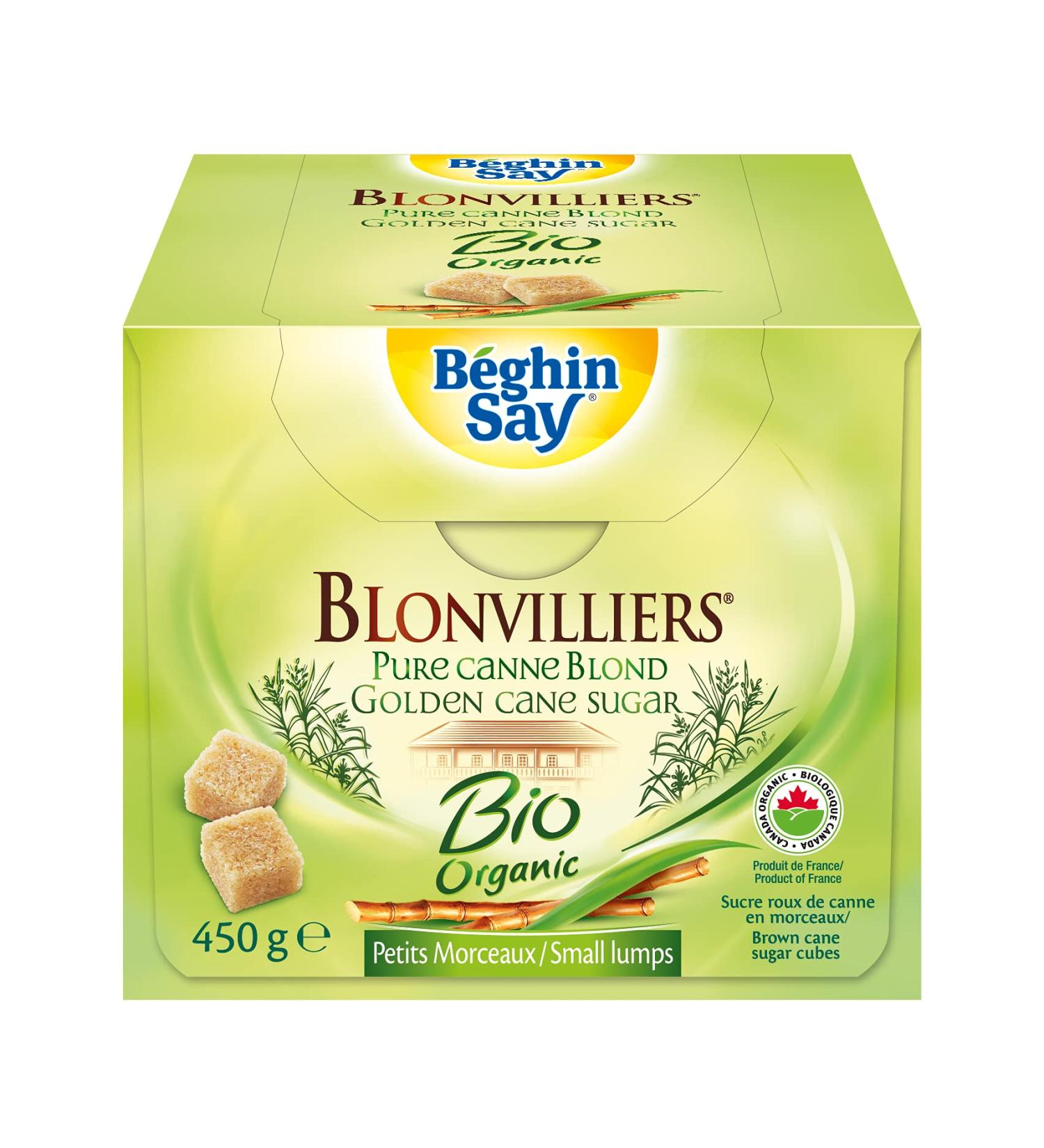 Blonvilliers Organic Cubes Pure Golden Cane Sugar Environmentally Friendly 100% Certified Organic 450g - Buy Online on SooperMarket.com