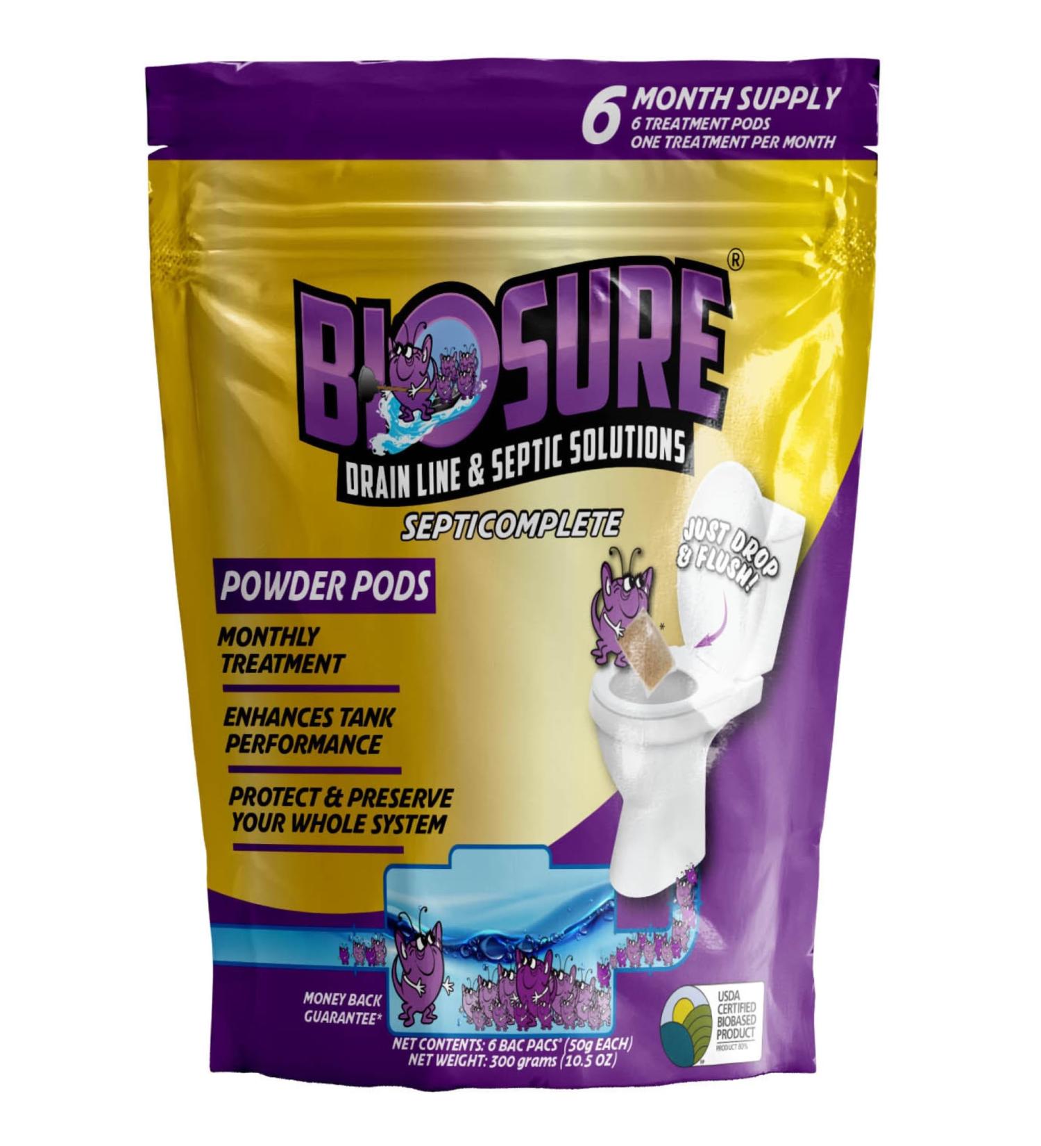 SeptiComplete Powder Pods: 6-Month Supply of Effortless Septic Tank Enzymes - Best Septic Tank Cleaner & RV Treatment for International Shipping - Buy Online on SooperMarket.com
