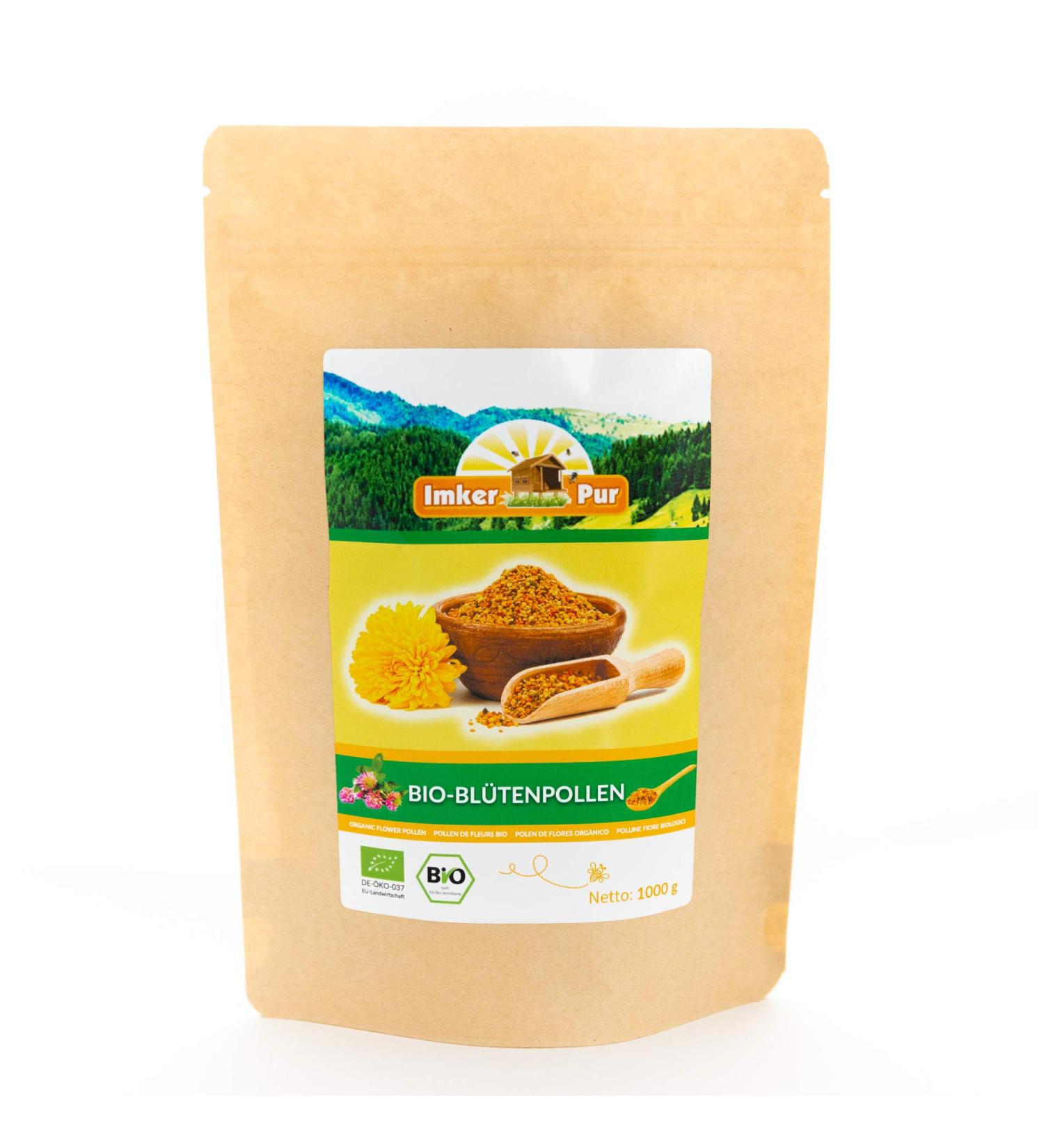 Organic Bee Pollen | Premium Quality Flower Pollen | ImkerPur 500g | Residue-Free & Mild Flavor - Buy Online on SooperMarket.com