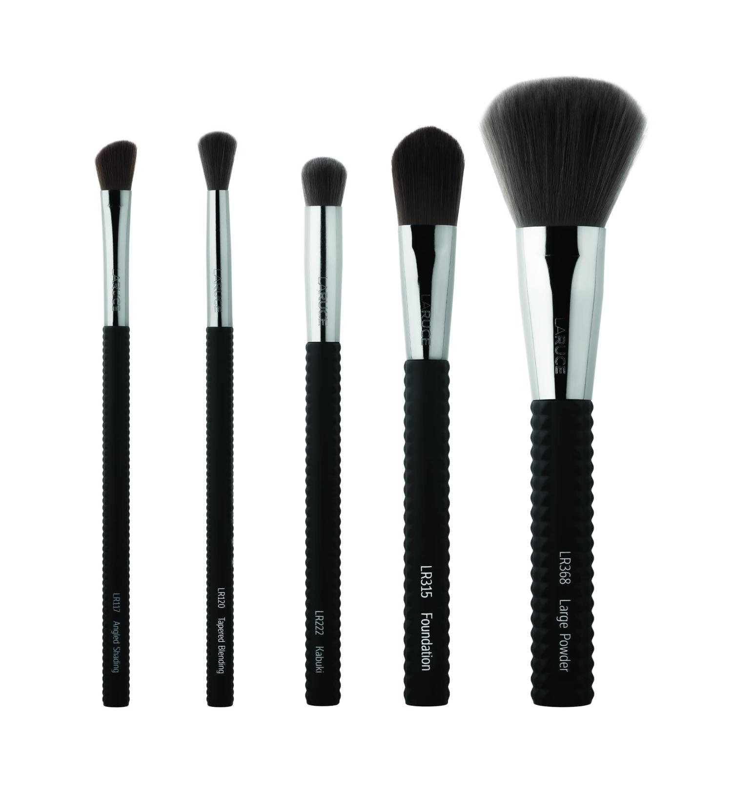 LARUCE 5PC Professional Vegan Eye Makeup Brush Set | Apply Foundation Blend Define Shade Highlight & More