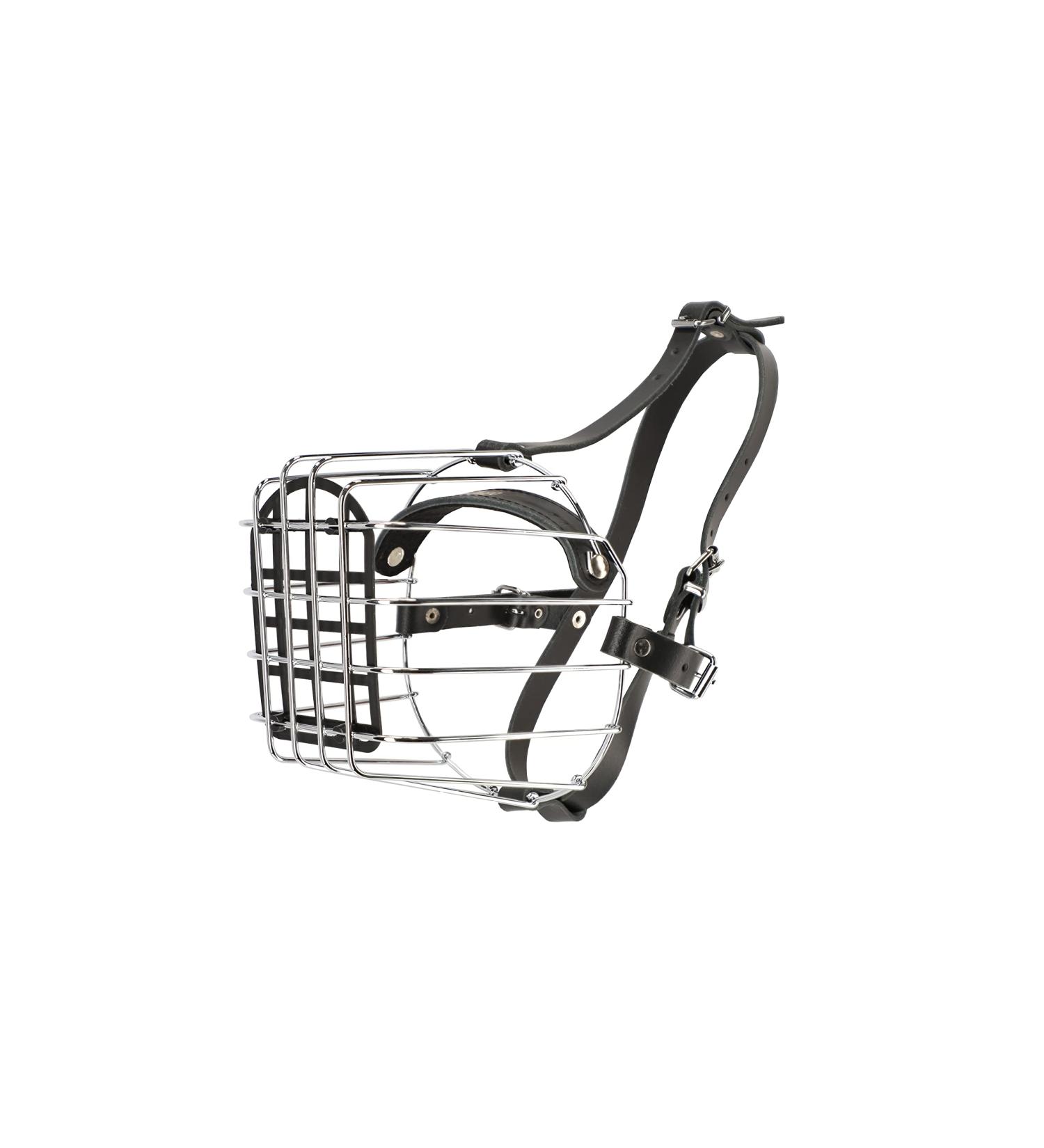 Dingo Metal Muzzle No. 7A - Adjustable Leather Straps for Dog Training | Comfortable Fit for Rottweilers | Shop Internationally - Buy Online on SooperMarket.com