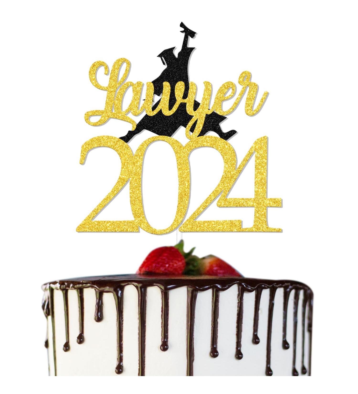 Lawyer Graduation Cake Topper Congrats Lawyer Cake Topper Law School Graduation Cake Topper Law School Graduation Party Decorations Gold Black - Buy Online on SooperMarket.com