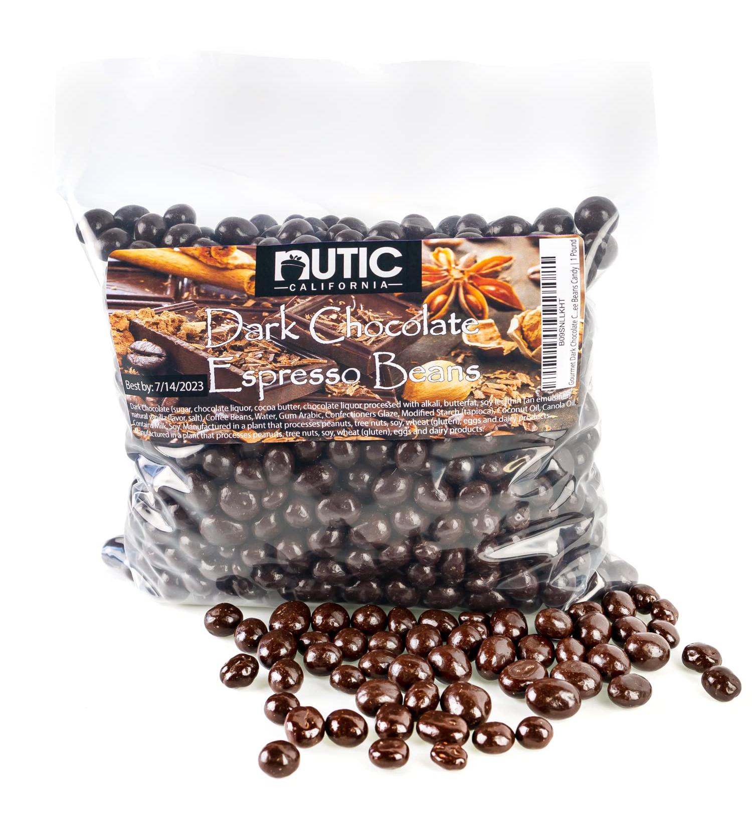 Gourmet Dark Chocolate Covered Espresso Beans | Roasted Chocolate Coffee Beans Candy | 2 Pounds 2 Pound (Pack of 1)