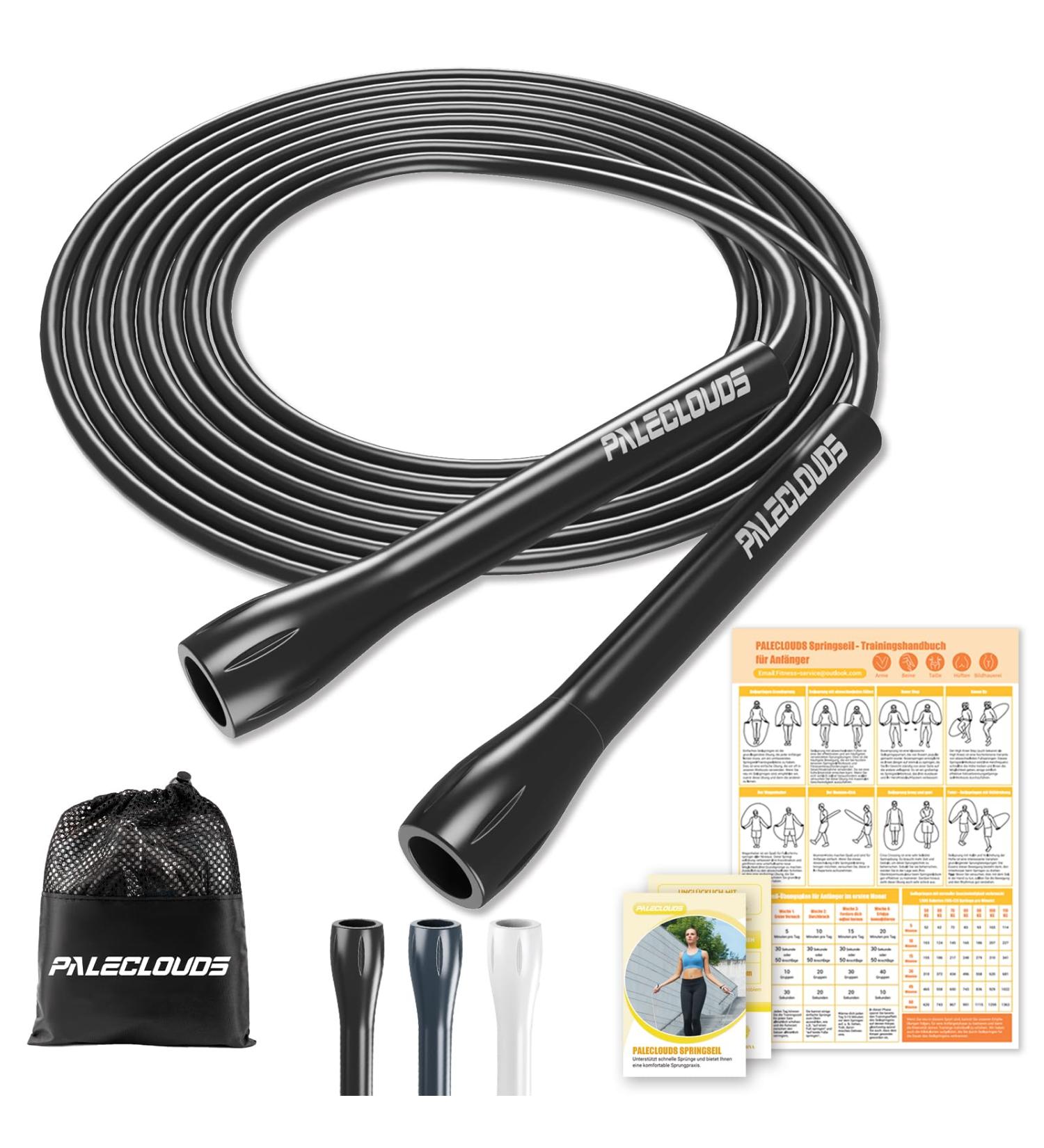 Adjustable PVC Jump Rope for Speed Skipping | 3m Lightweight Fitness Rope for Adults & Kids | Includes Training Poster & Non-Slip Grip - Buy Online on SooperMarket.com