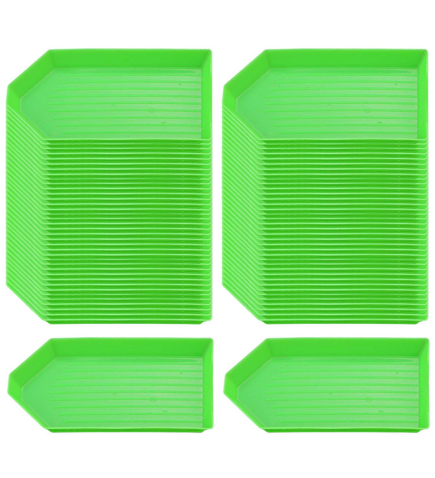 100 Pieces Plastic Bead Sorting Trays - Green | Diamond Rhinestone, Painting, Cross Stitch, Nail Art, Craft DIY Storage Plates - Buy Online on SooperMarket.com