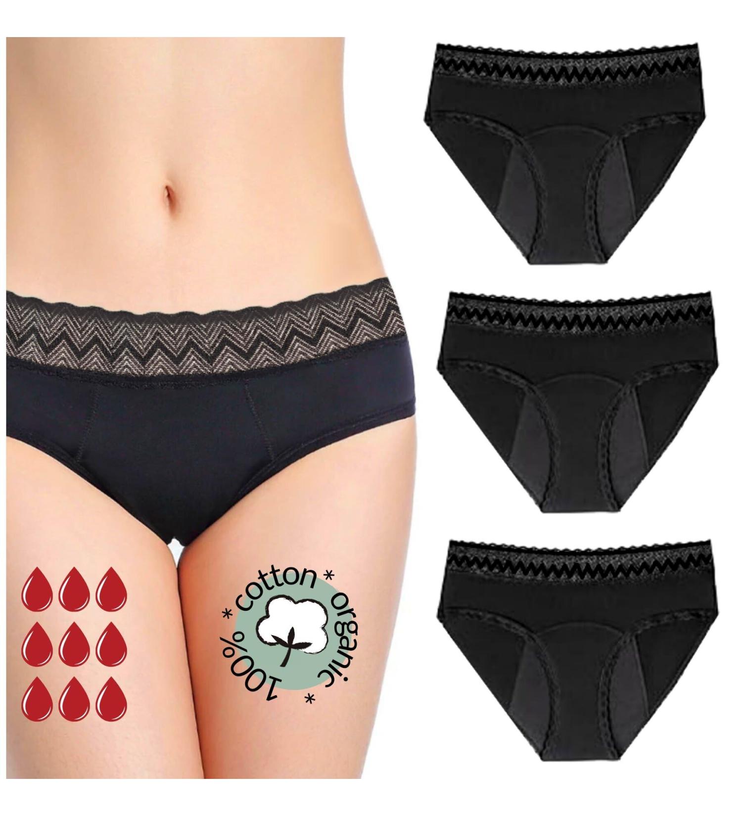 Noblood Period Underwear - Washable Cotton Menstruation Briefs | Eco-Friendly Absorbent XXS to 3XL - 2-3 Tampon Capacity - Buy Online on SooperMarket.com