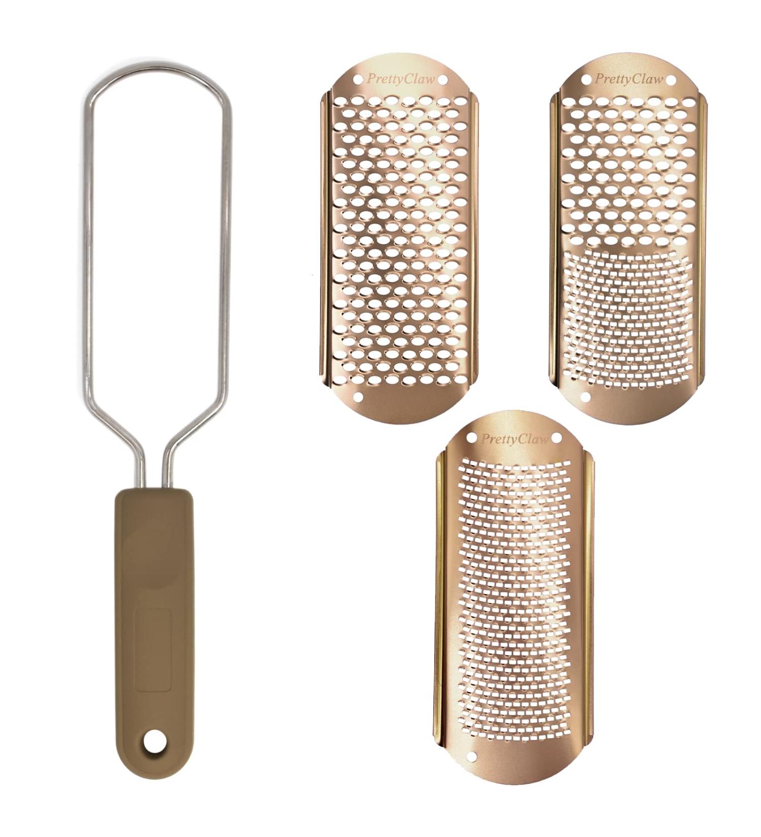 PrettyClaw Callus Remover Foot File - Pedicure Tool for Dead Skin & Corn Removal with 3 Blades, Free Pouch & Nail File - Buy Online on SooperMarket.com