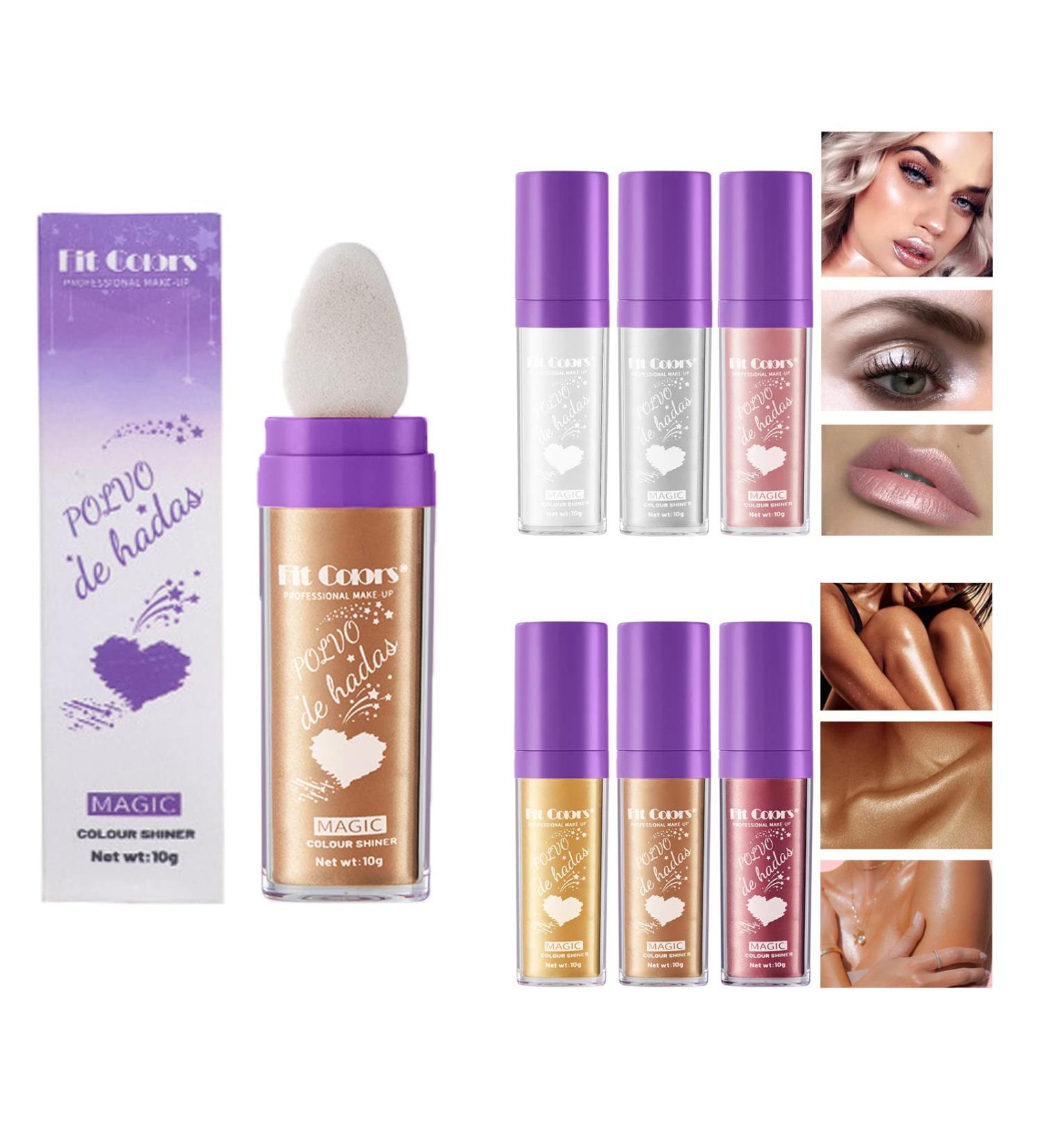 Gireatick Highlighter Contour Powder Stick Set - 6 Colors Fairy Dust Makeup for Face, Body, and Hair - Buy Online on SooperMarket.com