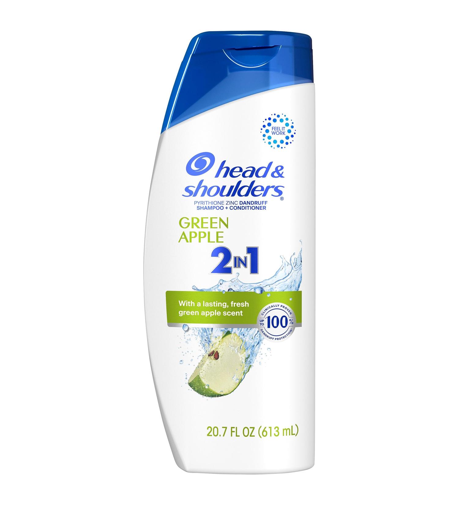 Head & Shoulders 2 in 1 Dandruff Shampoo and Conditioner Green Apple for Daily Use 20.7 Fl Oz