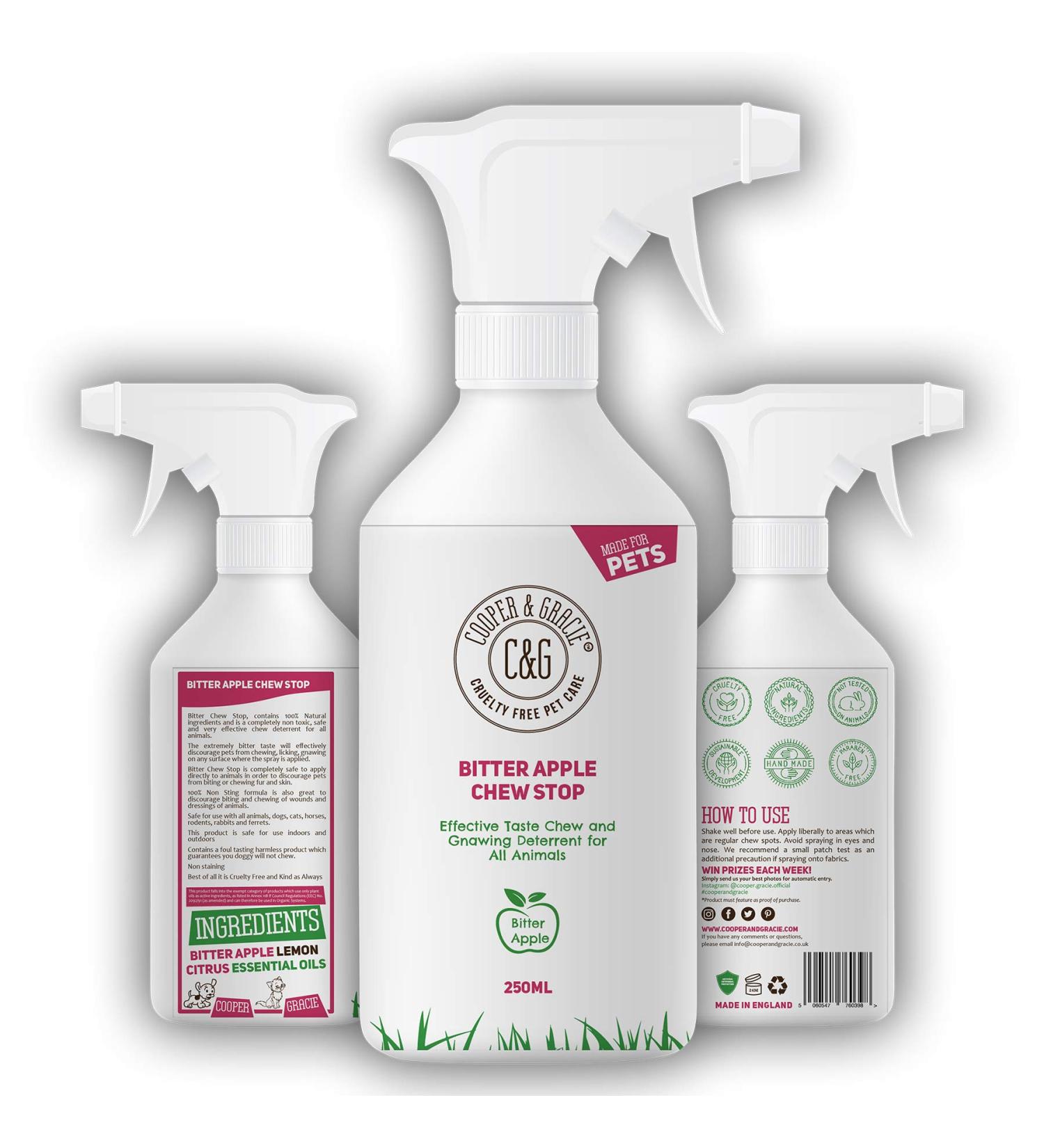 C&G Pets | No Chew Bitter Apple Spray for Dogs | Stop Dog Chewing Deterrent | Alcohol Free Anti Chew Repellent Formula for Puppies Cats Horses and Rodent Pets - Buy Online on SooperMarket.com