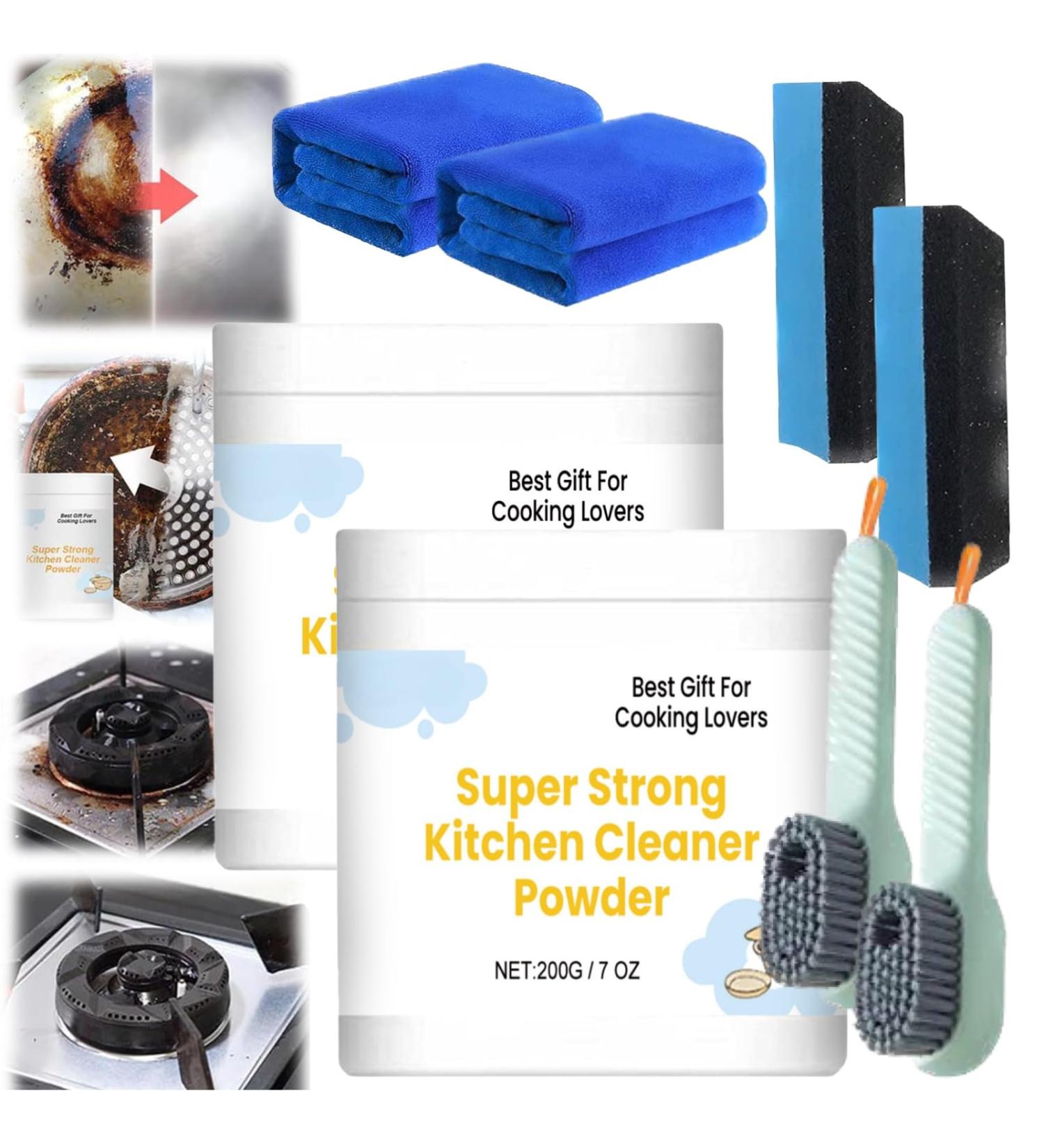 Super Strong Kitchen Cleaner Powder Powerful Kitchen All-Purpose Powder Cleaner Multifunctional Strong Cleaning Agent Stainless Steel Cleaning Powder Powder Foam Cleaner (2Pcs) - Buy Online on SooperMarket.com