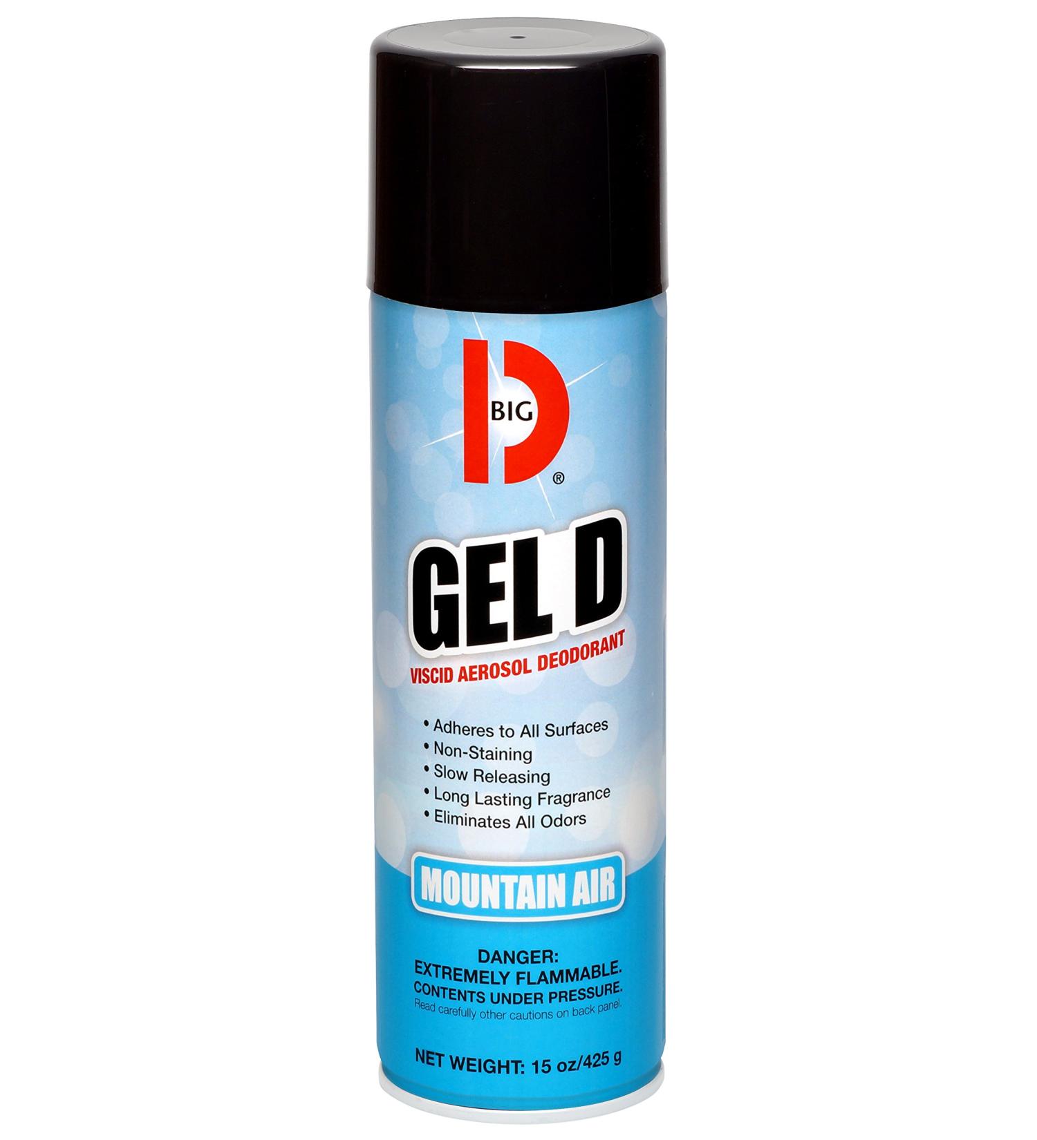 Big D 070 Gel D Viscid Aerosol Deodorant Mountain Air Fragrance 15 oz (Pack of 12) - Adheres to Hard nonporous Surfaces for Slow Releasing Odor Control - Use in Trash cans dumpsters lockers - Buy Online on SooperMarket.com