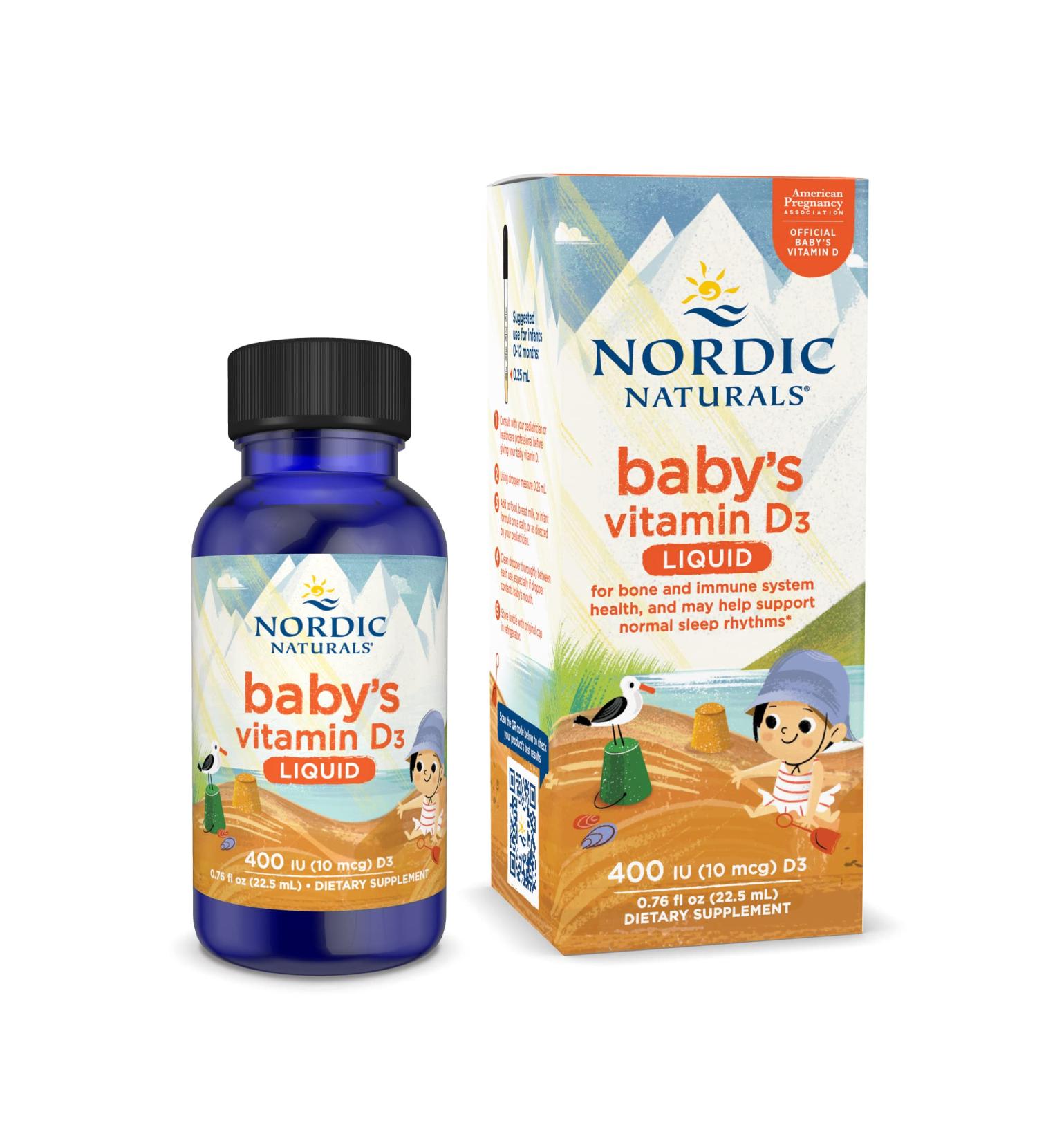 Nordic Naturals Baby's Vitamin D3 - 0.76 oz - 400 IU - Healthy Bones & Immune Support - Non-GMO Vegetarian - 90 Servings - Buy Online on SooperMarket.com