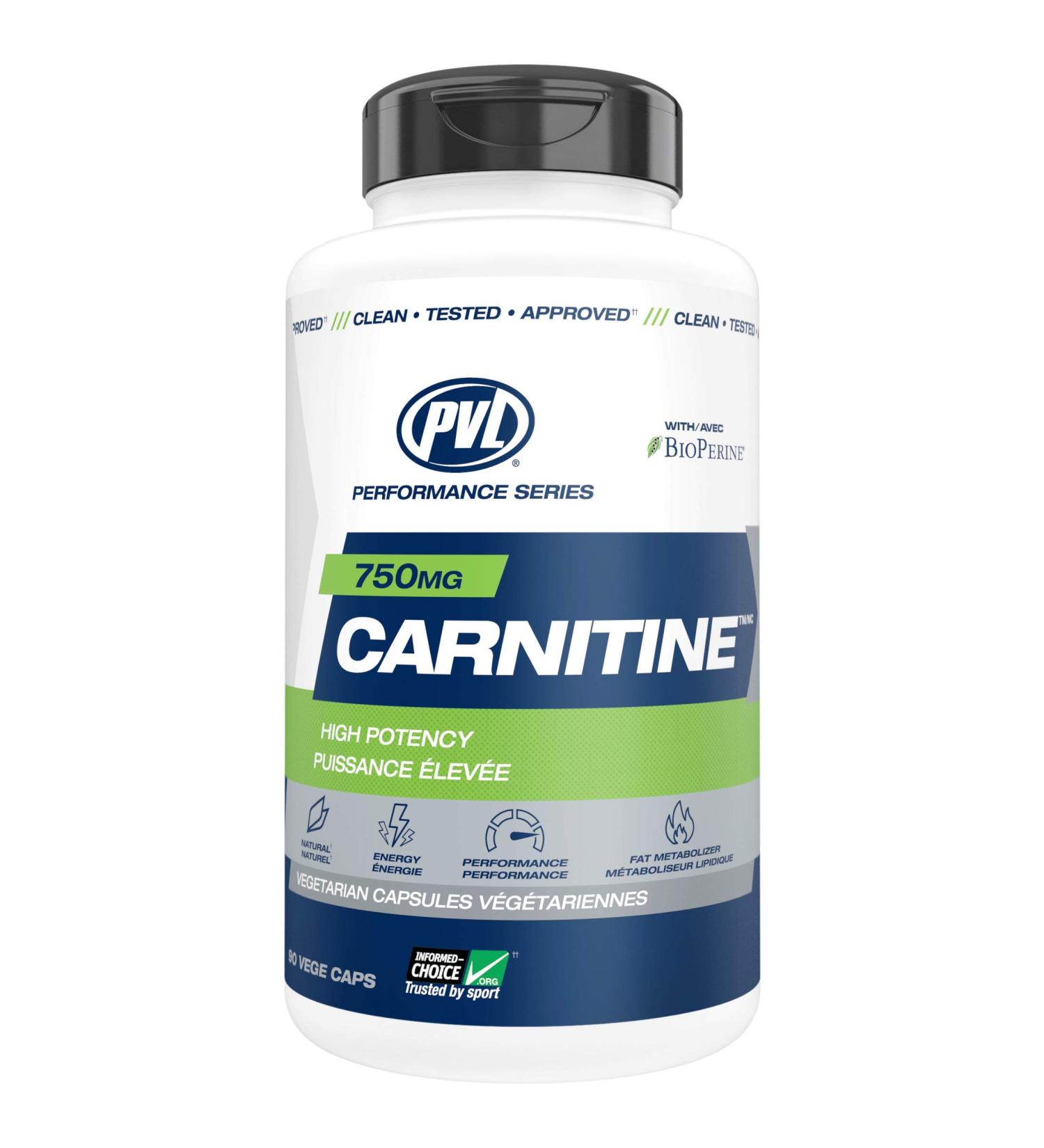 PVL Carnitine 750 L-Carnitine Amino Acid Weight-Loss and Stimulant-Free Fat Burner Workout Supplement Metabolism Booster Enhance Energy 750 mg 90 Vege Caps - Buy Online on SooperMarket.com
