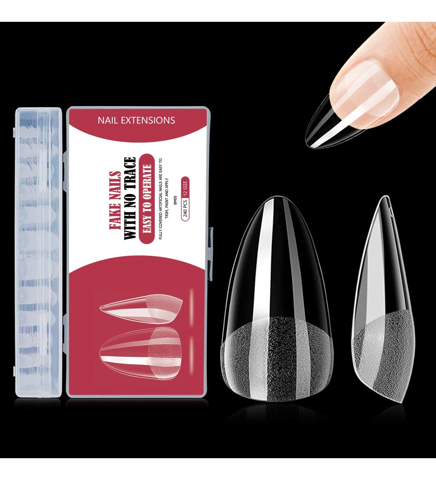 240PCS Short Almond Gel Nail Tips Set - Nail Extensions Kit for All Nails - Buy Online on SooperMarket.com