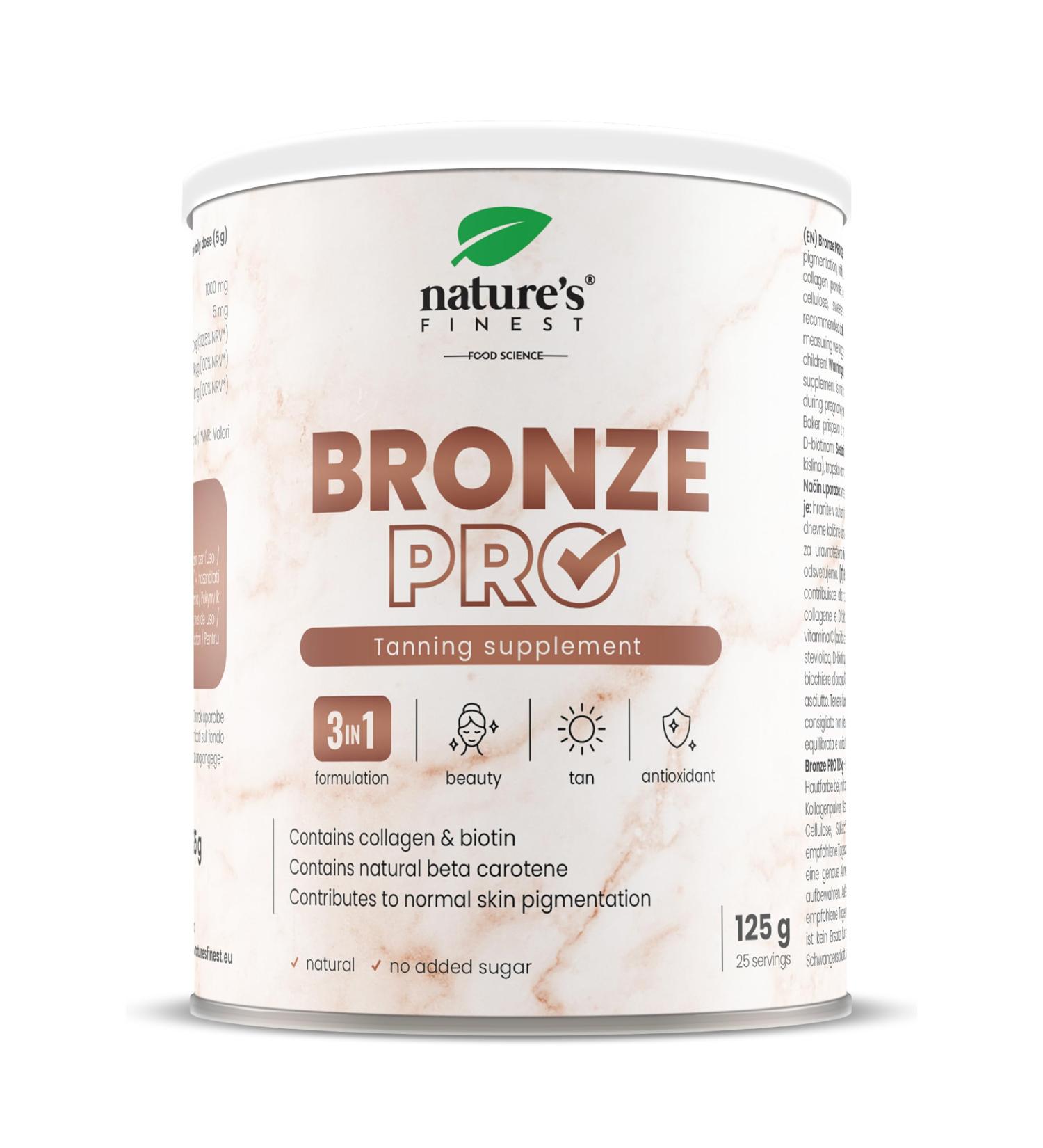 Nature's Finest by Nutrisslim Bronze PRO: Sun Tan Accelerator - Beta Carotene High Strength for Longer Lasting Tans Vitamin E & C Antioxidant Mix Collagen & Biotin for Beautiful Skin and Hair 1 - Buy Online on SooperMarket.com