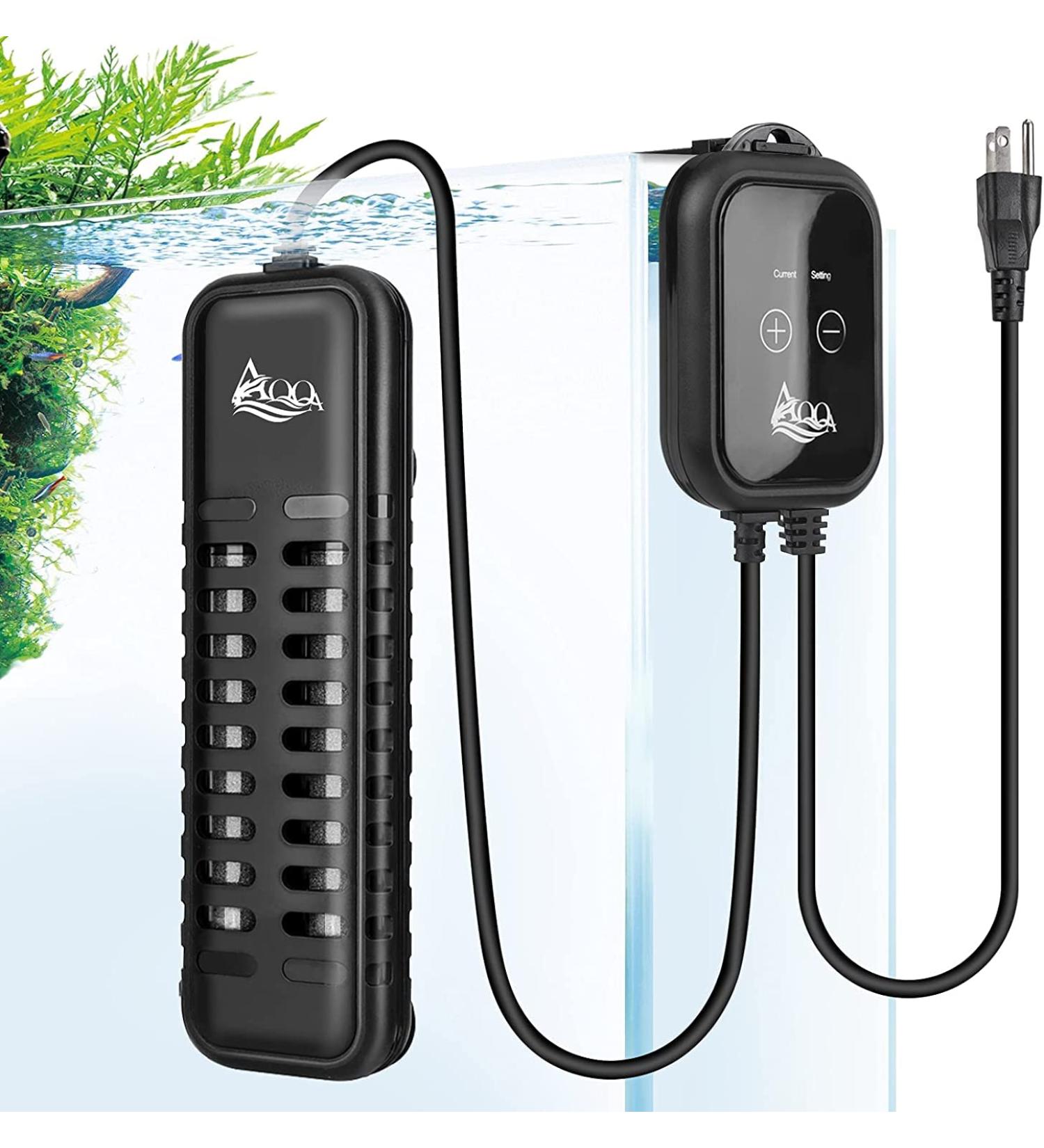 AQQA 200W Aquarium Heater - Adjustable Digital Heating Rod with LED Display & External Controller for Turtles & Aquatic Life (100-500W) - Buy Online on SooperMarket.com