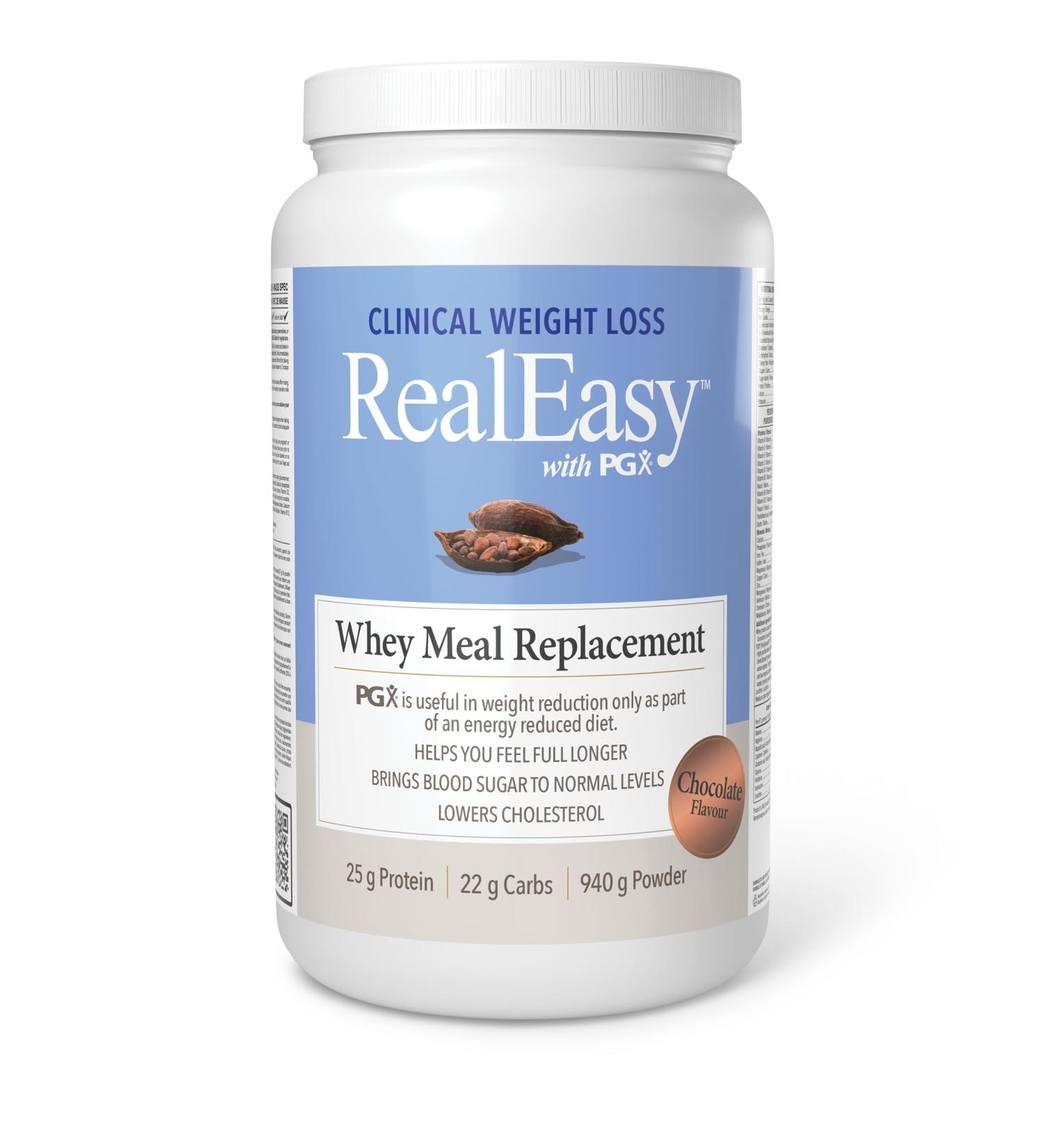 RealEasy with PGX Whey Protein Meal Replacement Shake Chocolate Flavour 940g Helps you Feel Full Longer 25g of Protein per Serving - Buy Online on SooperMarket.com