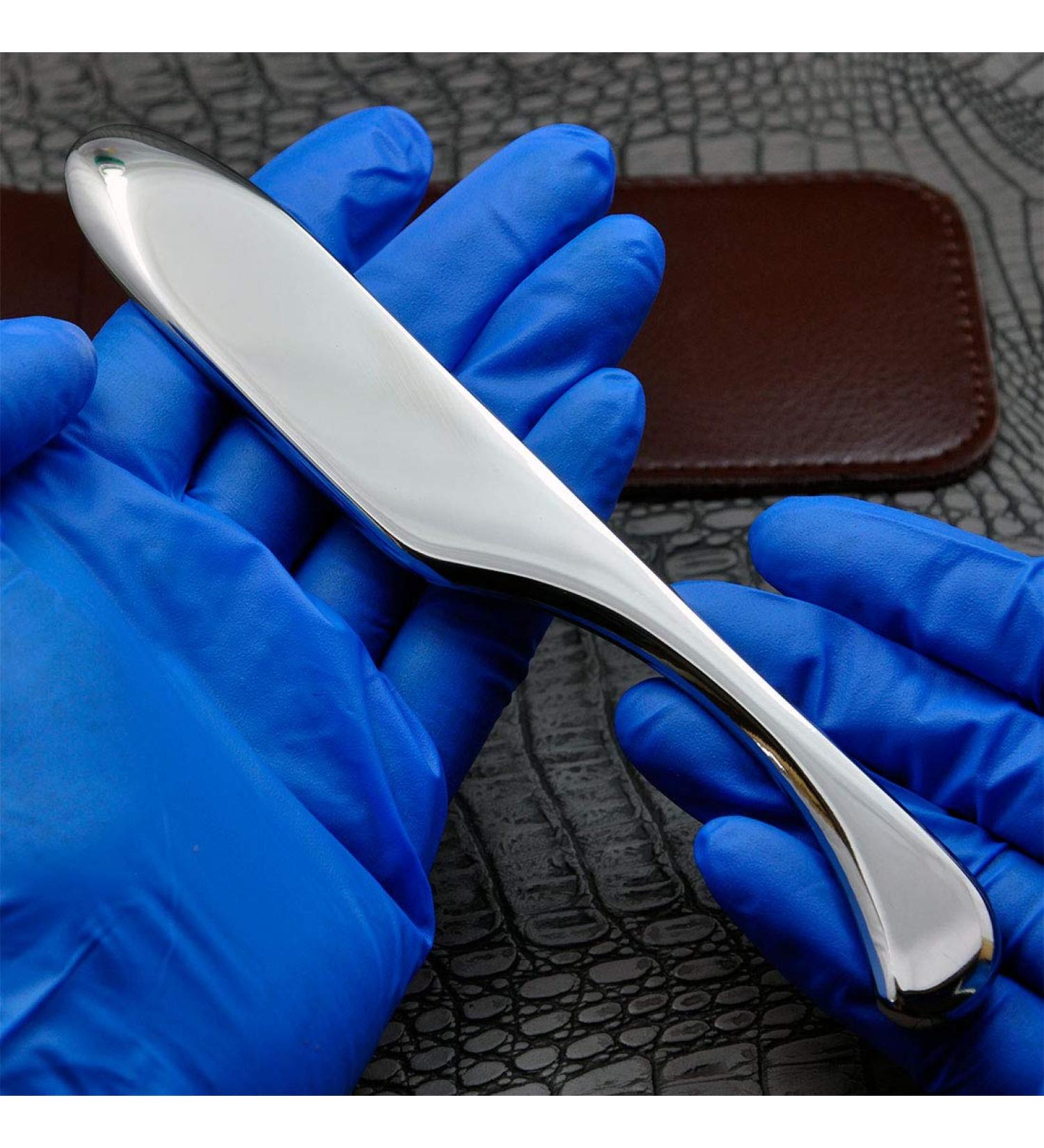 GuashaSpace Medical Grade Stainless Steel Soft Tissue Physical Therapy Chiropractic Sports injuries Therapy Gua Sha Tool Guasha Scraping Tool (ST004V Type) - Buy Online on SooperMarket.com