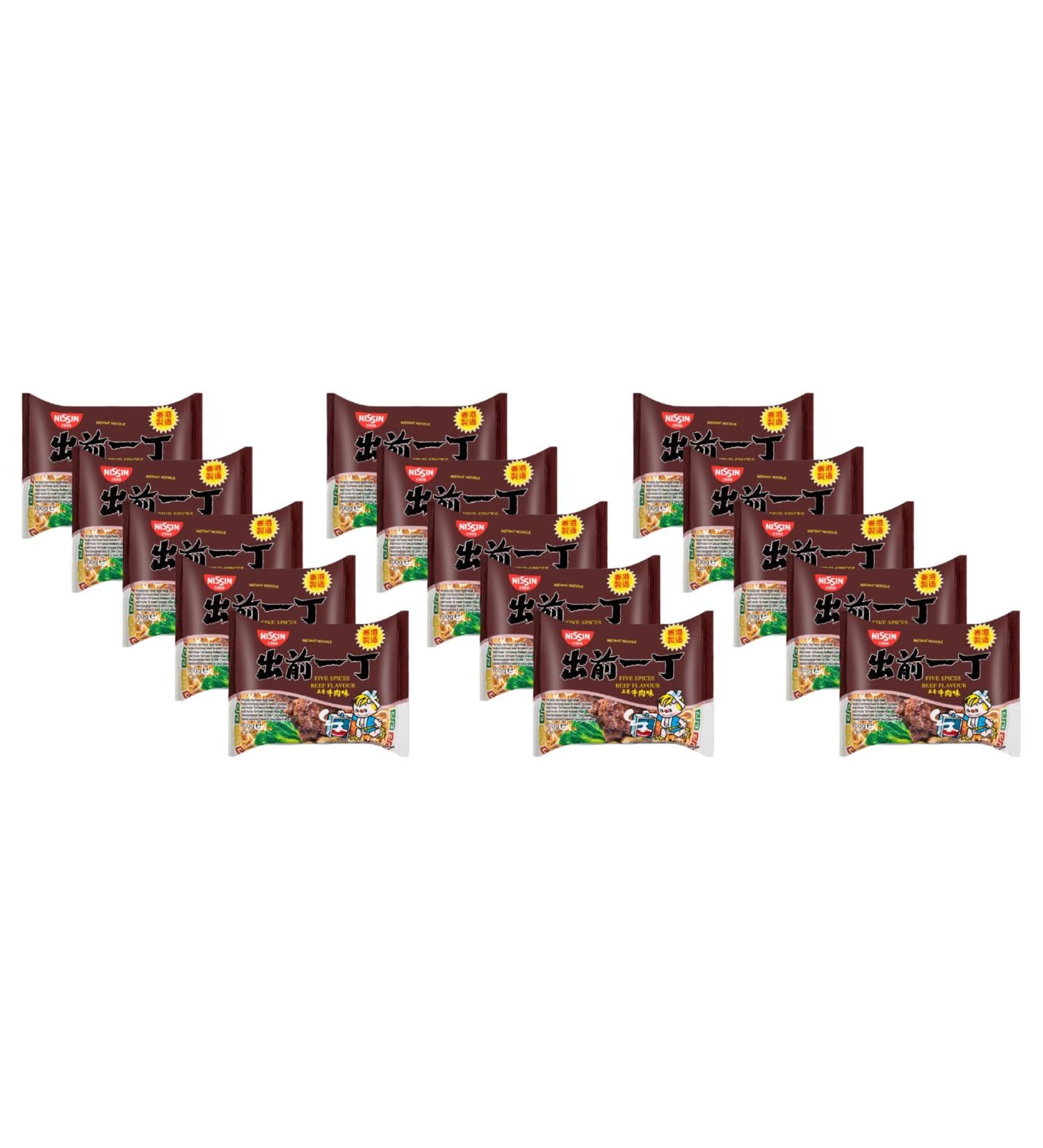 Nissin Five Spice Beef Flavour Demae Ramen Instant Noodles - 100g (Pack of 15) by CNMART - Buy Online on SooperMarket.com