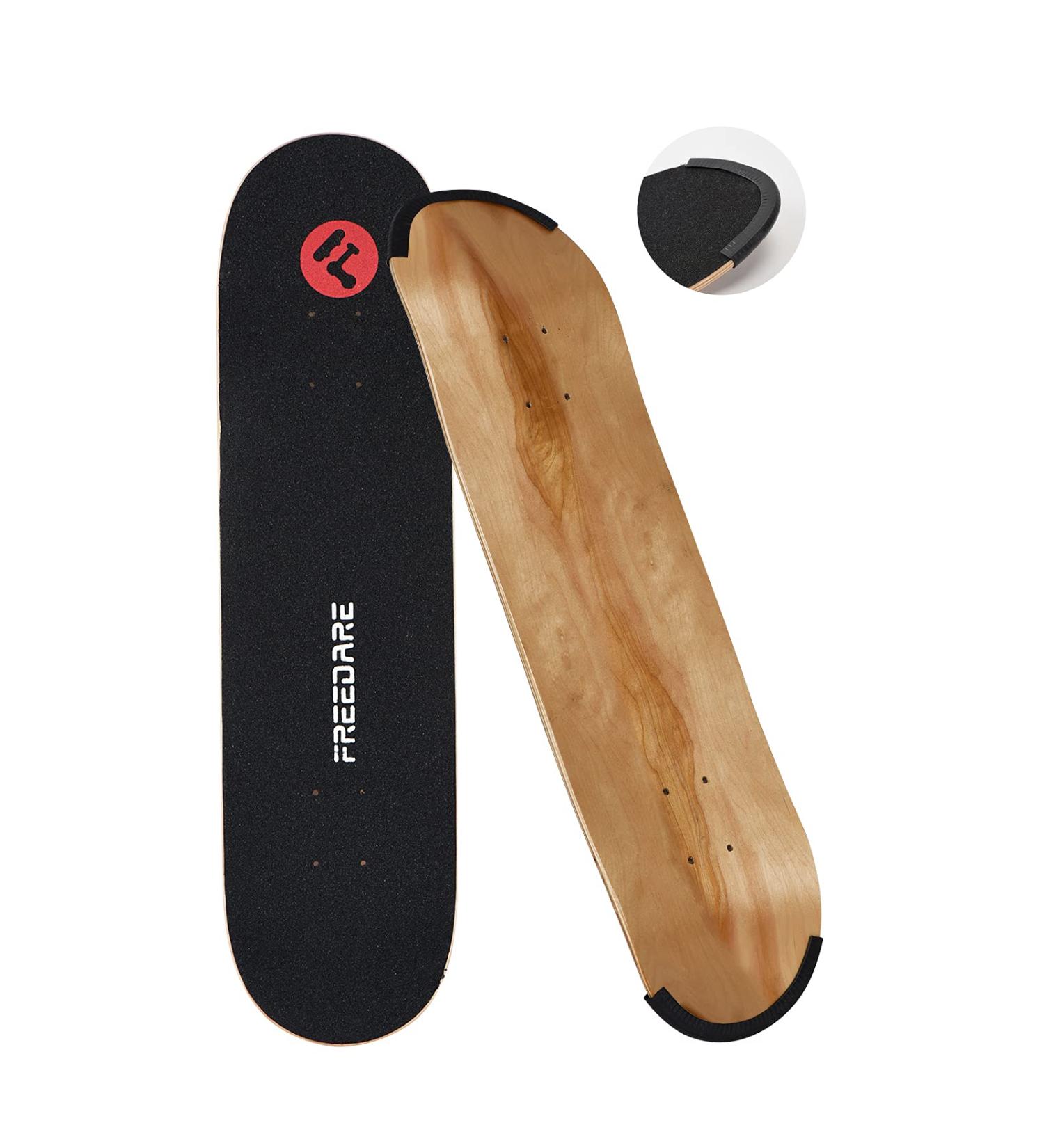 FREEDARE 8.0 Blank Skateboard Deck with Grip Tape and Protector - Natural Maple DIY Maple Wood Deck - Buy Online on SooperMarket.com