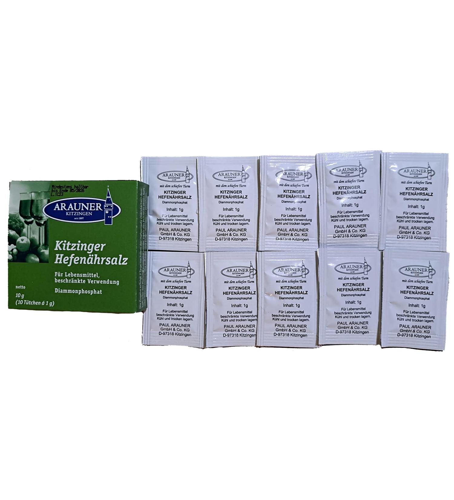 Yeast Nutrient Salt 10x1g | ARAUNER Yeast Nutrient - Diammonium Phosphate for Brewing & Fermentation - Buy Online on SooperMarket.com