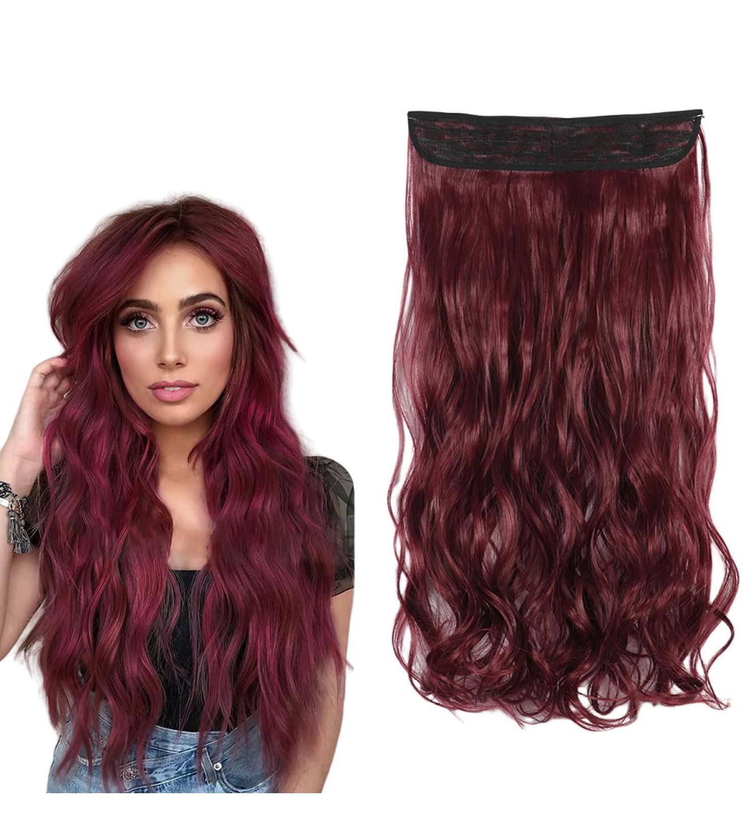 prinfantasy Cruly Hair Extension Fiber Line Metal buckle Adjustable Invisible Long Wavy Seamless NO Clips in 22inches Hairpiece for Gift Daily Party Cosplay Use MW237 GBMW237 22 inch - Buy Online on SooperMarket.com