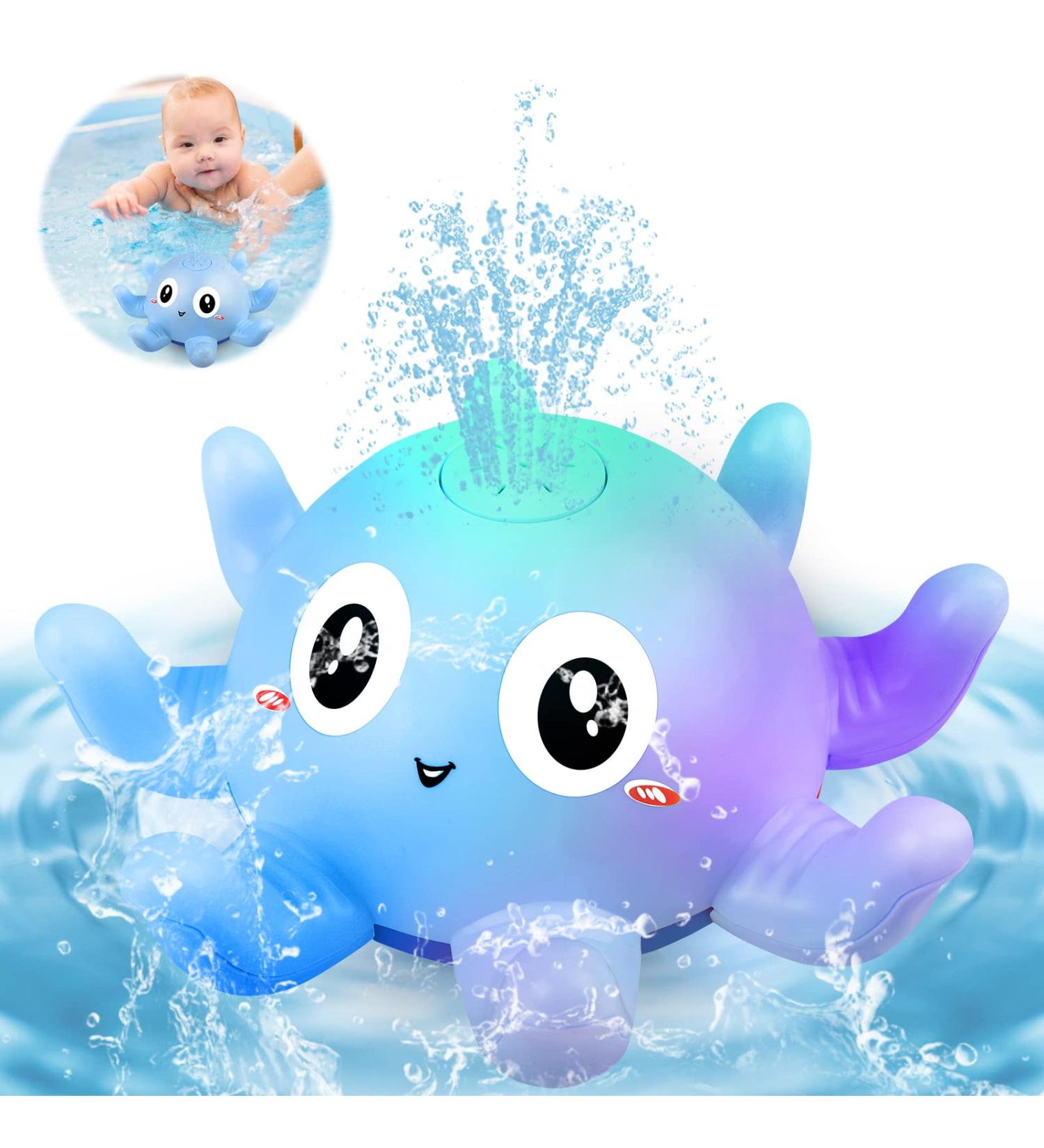 Bathly Octopus Baby Bath Toy - Light Up, Induction Spray Water, Gift for Kids - Blue - Buy Online on SooperMarket.com