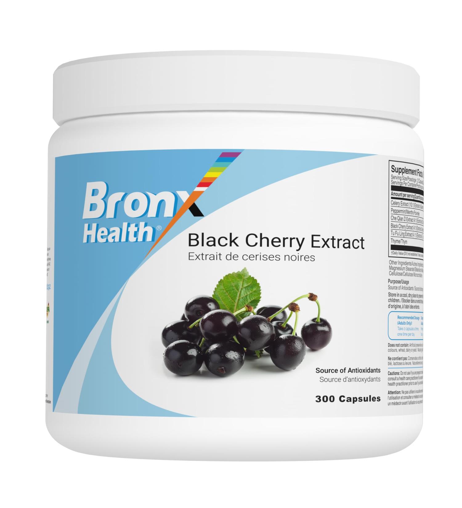 BRONX Black Cherry Extract | 300 Capsules | Source of Antioxidants | Bulk Supplement - Buy Online on SooperMarket.com