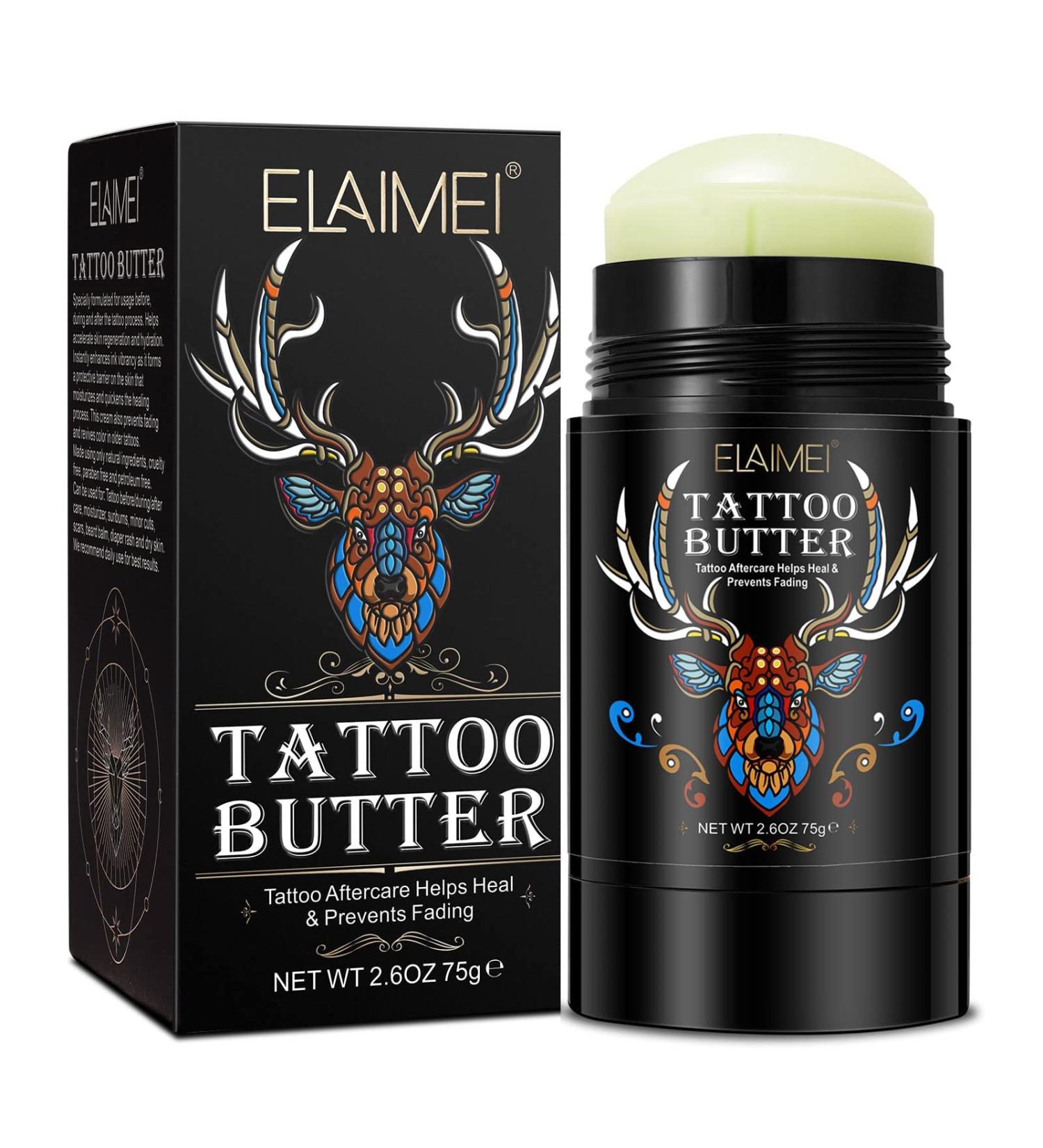 Organic Tattoo Aftercare Butter Balm 2.6 oz - Moisturizer for Old & New Tattoos - Color Enhancing Healing Cream - Natural & Organic - 1 Pack - Buy Online on SooperMarket.com