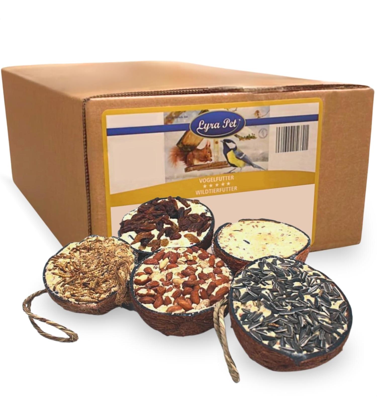 Buy Lyra PET 2x10 Coconut Filled Bird Feed | Fat-Rich Wild Bird Food with Toppings | Year-Round Nutrition | Vitamins & Protein for Wild Birds - Buy Online on SooperMarket.com