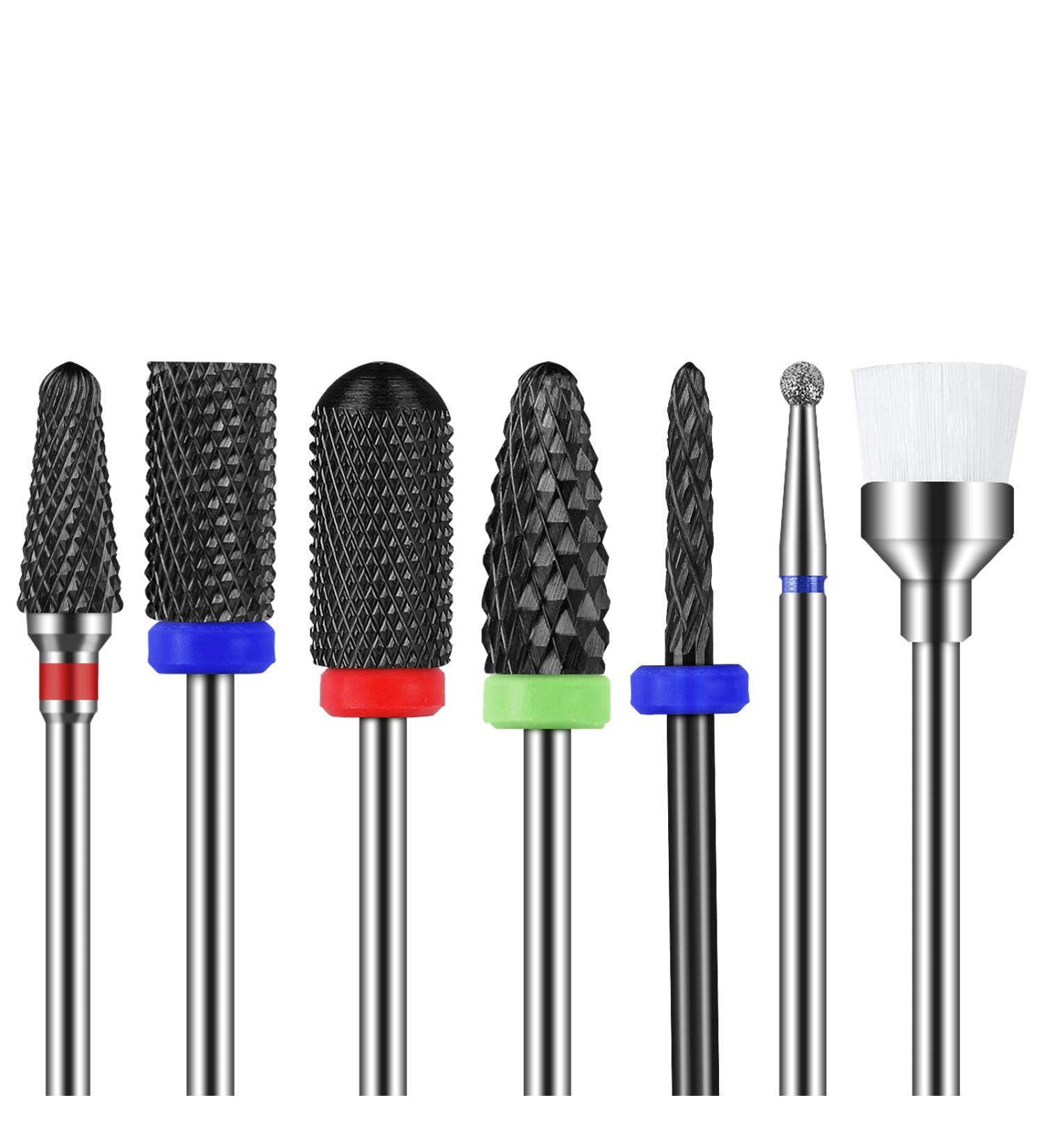 Maquita 7-Piece Ceramic Nail Miller Bits - Professional Nail Cutter for Gel & Acrylic Home Manicure & Pedicure Set - Black Ceramic - Buy Online on SooperMarket.com