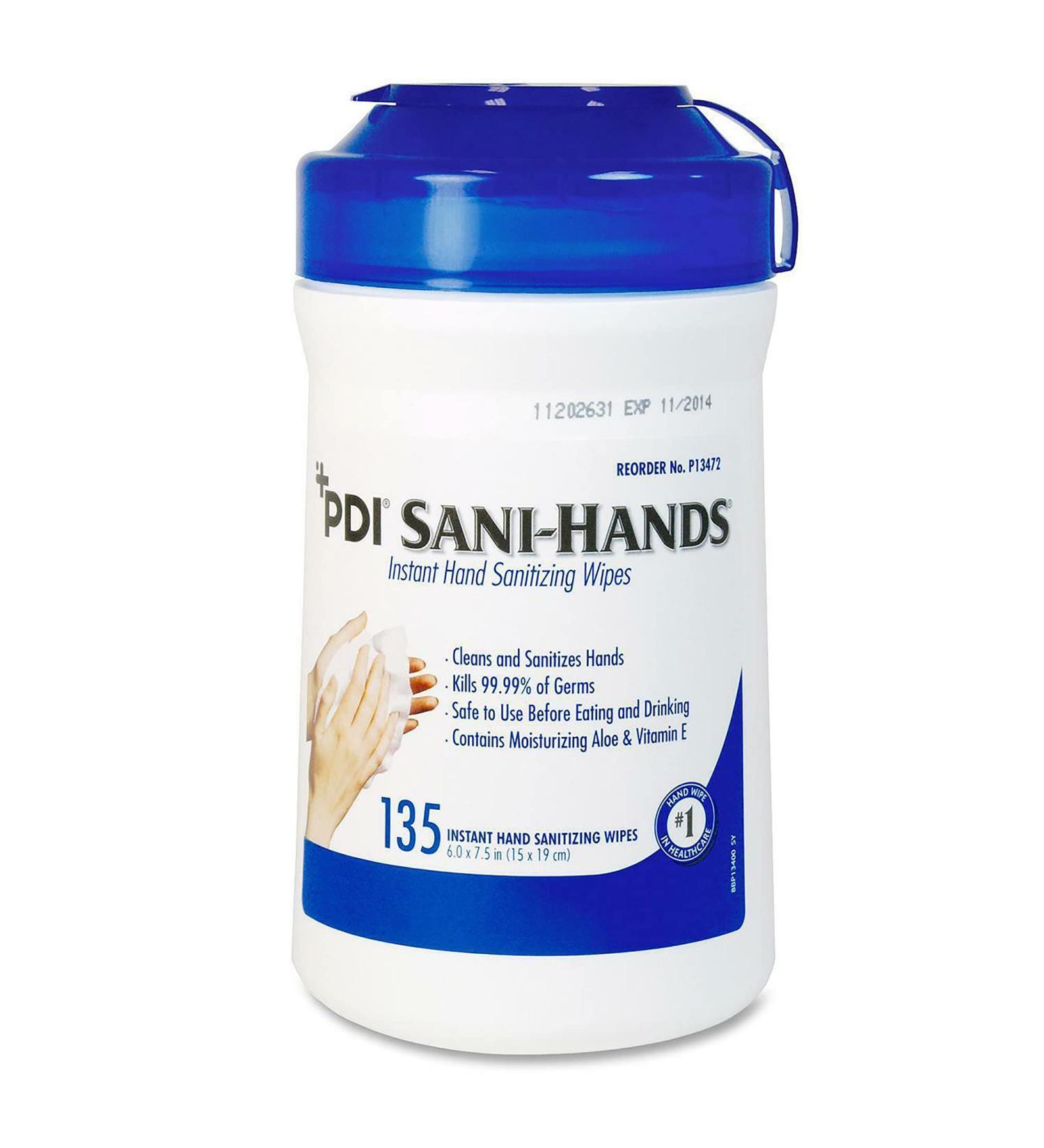 Sani-Hands Ethyl Alcohol Hand Sanitizing Wipes - 135 Wipes Canister - Buy Online on SooperMarket.com