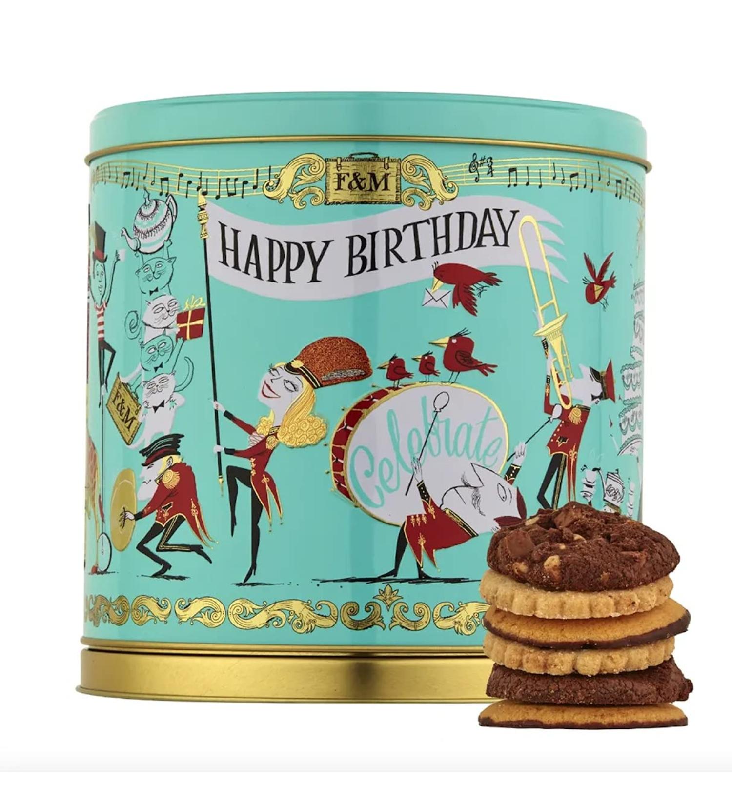 Fortnum and Mason Musical Birthday Biscuit Tin Selection Gift Present