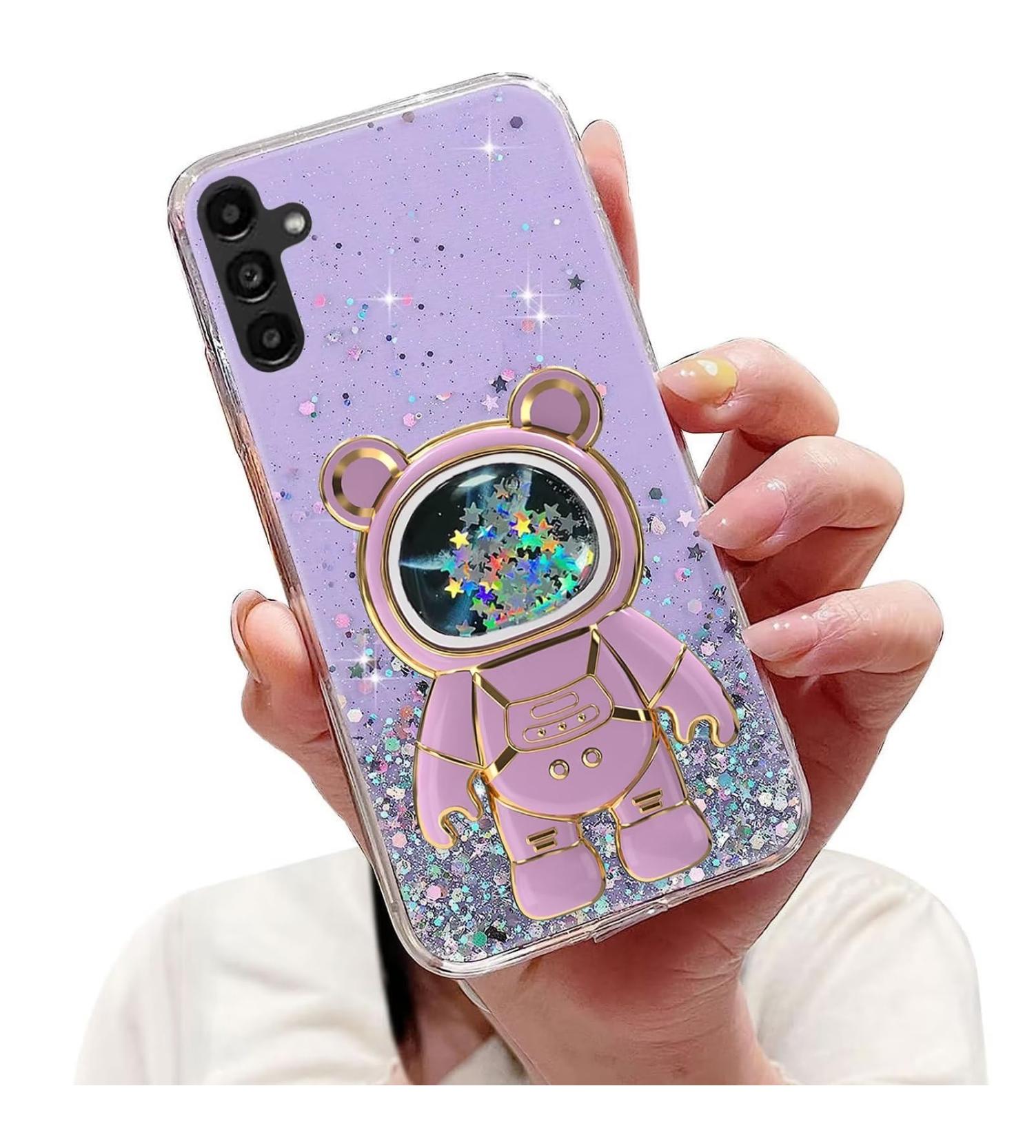 Tivenfezk Nadoli Samsung Galaxy A34 5G Case - Cartoon Glitter Astronaut Hidden Stand Shell Soft Silicone Bling Phone Case - Buy Online on SooperMarket.com