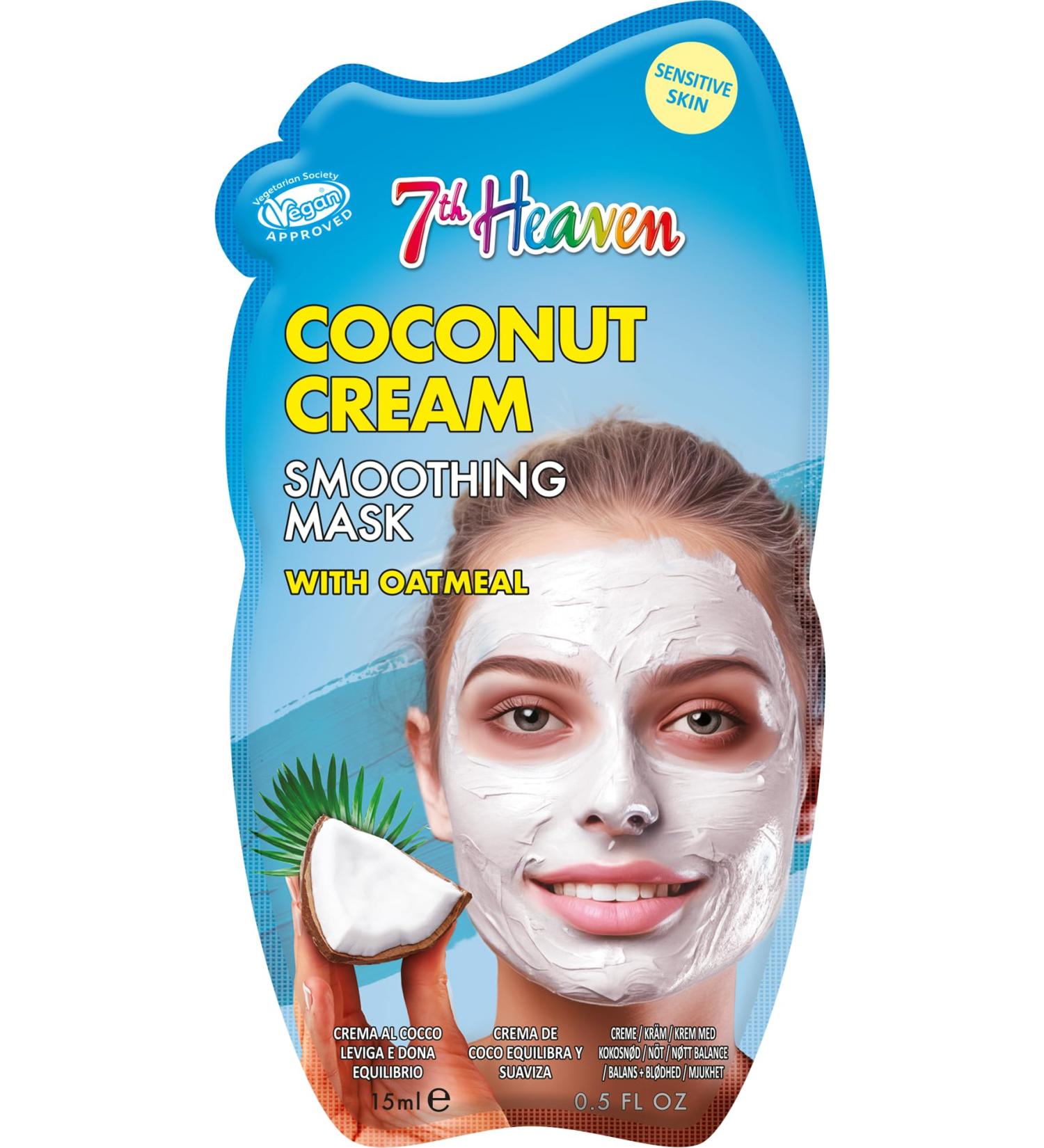 7th Heaven Coconut Cream Face Mask with Oatmeal - Smoothing - Sensitive Skin - Buy Online on SooperMarket.com