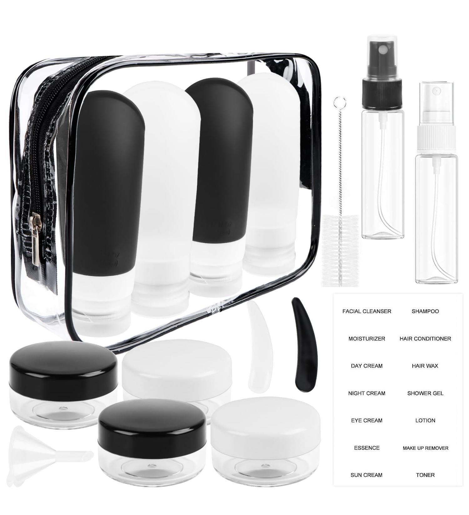 Silicone Travel Bottles Set - TSA Approved Travel Containers for Liquids Ideal for Shampoo Lotion Shower Gel - Refillable Empty Bottles (16) - Buy Online on SooperMarket.com