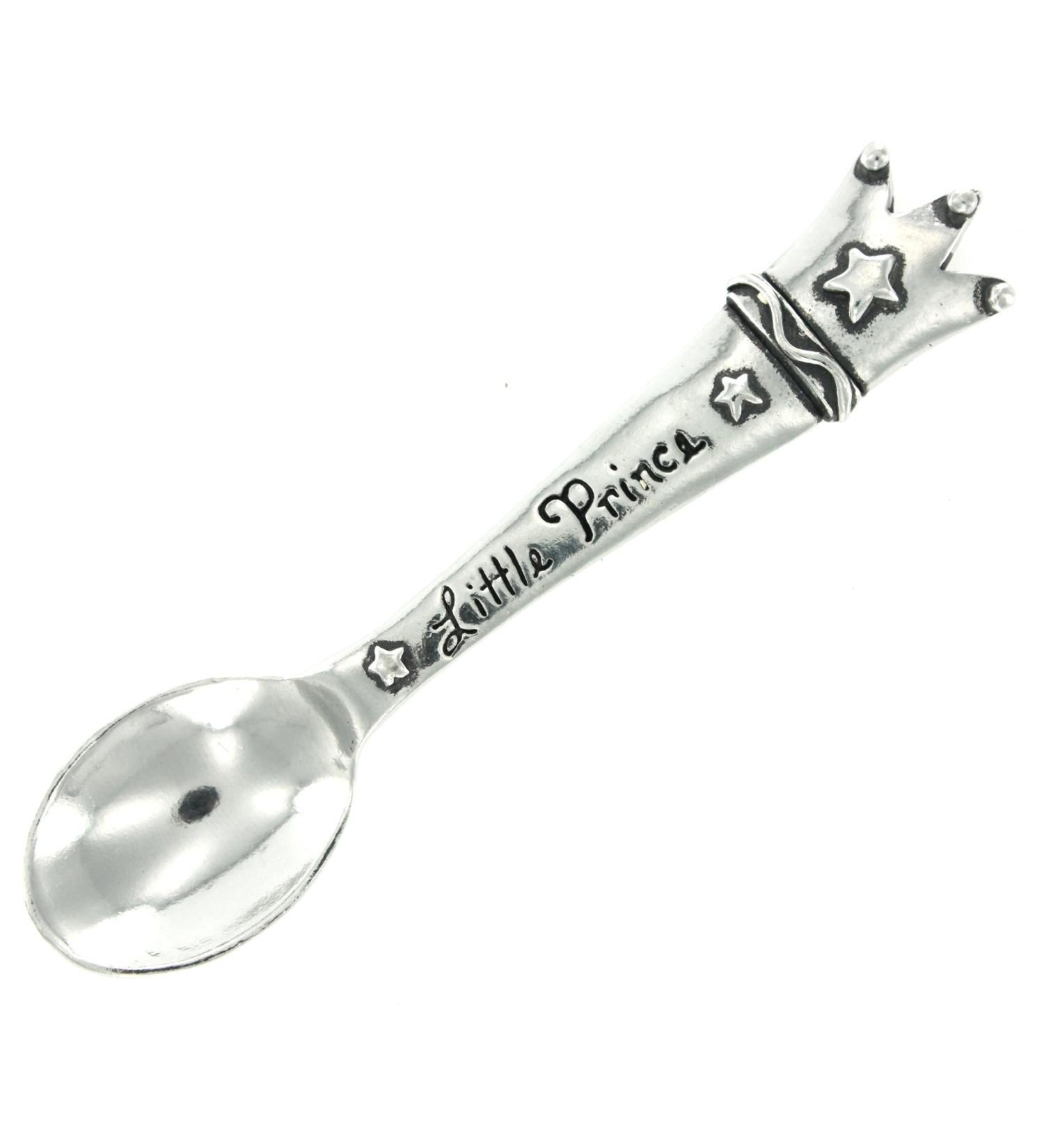 Basic Spirit Handcrafted Pewter Keepsake Baby Infant Spoons - Little Prince or Little Princess - Buy Online on SooperMarket.com