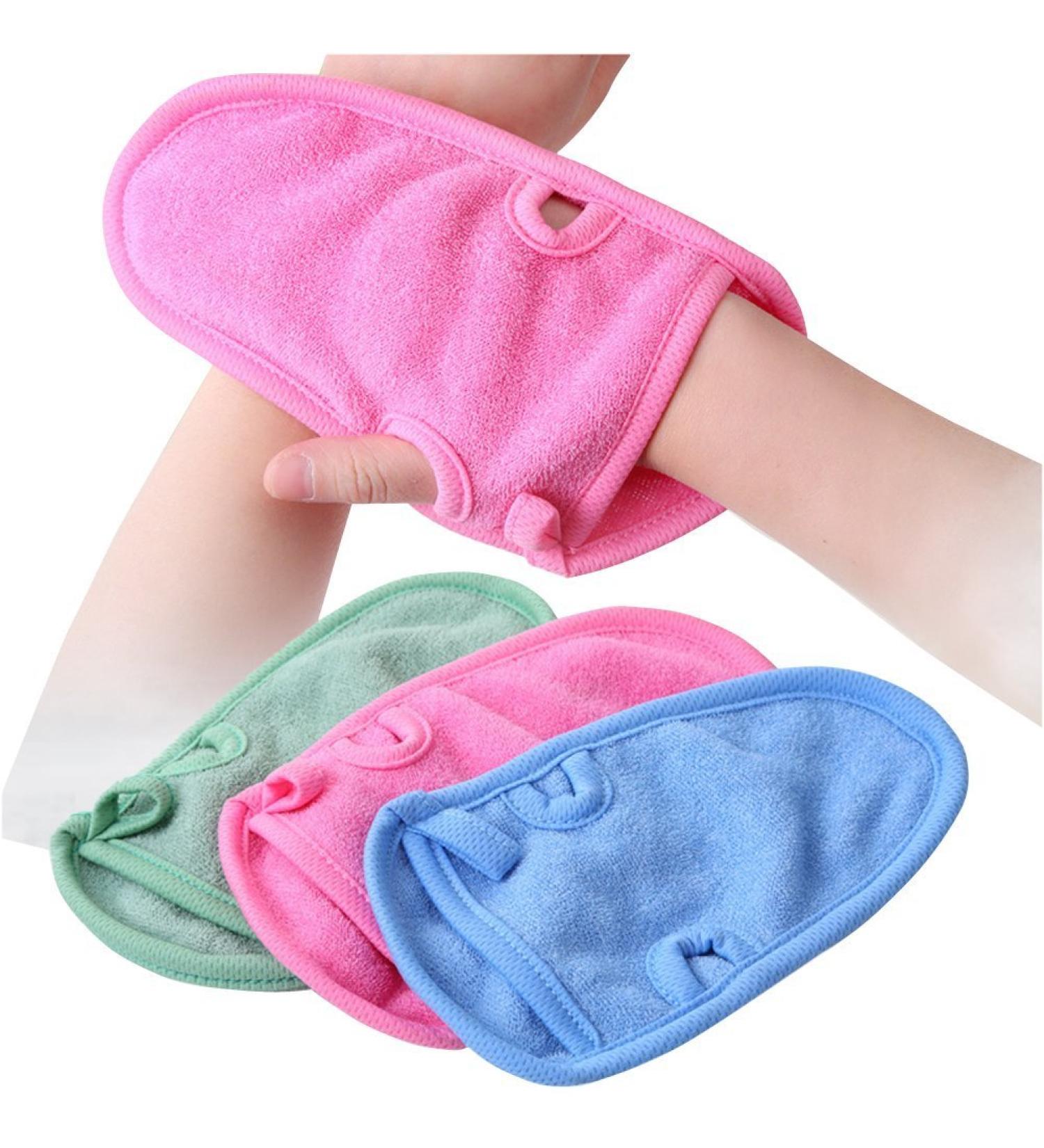 3PCS Bathing Mittens for Soft Skin Care, Face and Body Wash Massage Spa - Adults and Kids (Random Color) - Buy Online on SooperMarket.com