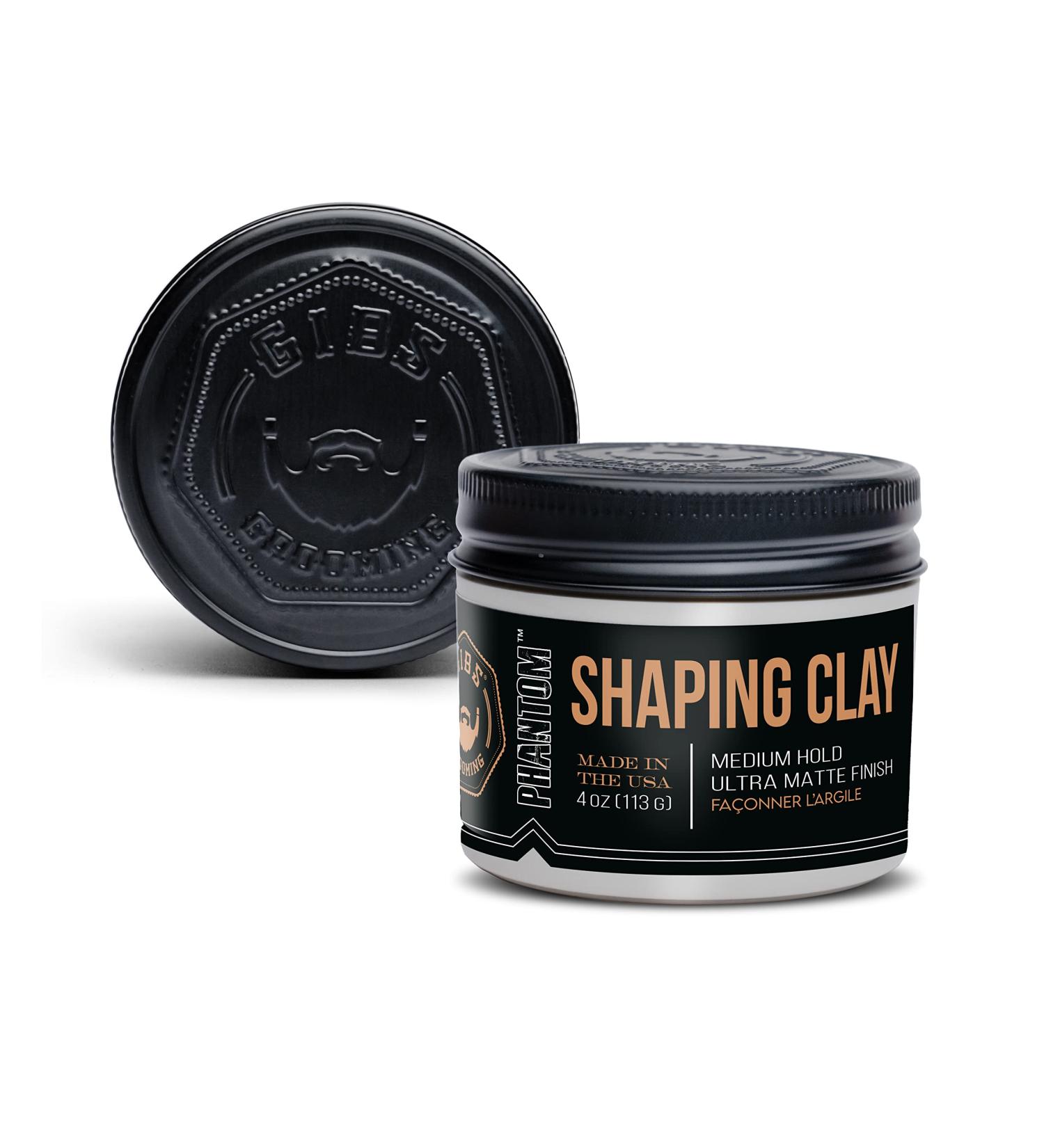 GIBS Shaping Clay Phantom 4oz - Medium Hold, Ultra Matte Finish, Water-Based Styling Clay for Soft and Natural Looks - Buy Online on SooperMarket.com