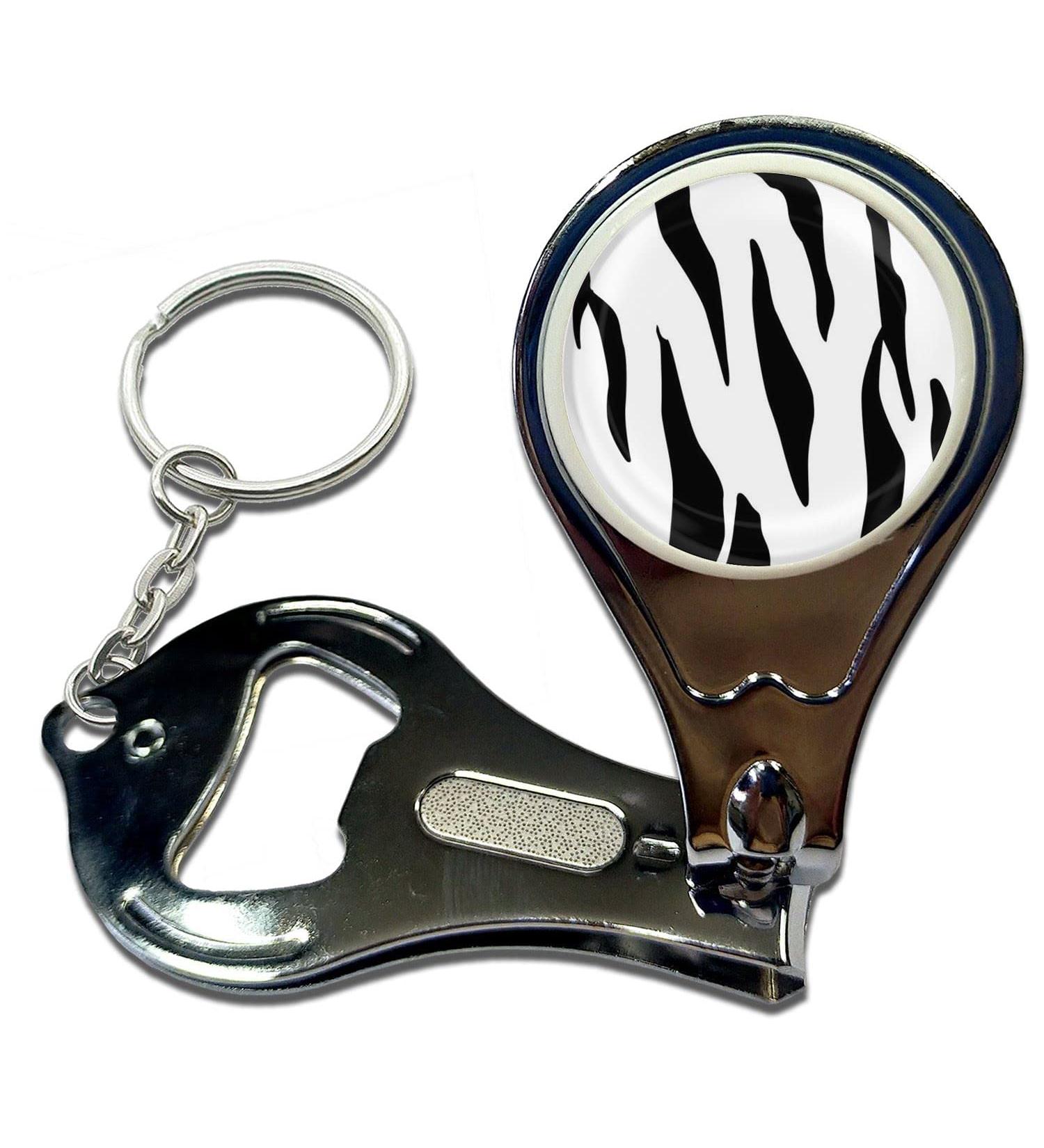 BadgeBeast.co.uk Zebra Print - Key Ring Bottle Opener and Nail Clipper - Buy Online on SooperMarket.com
