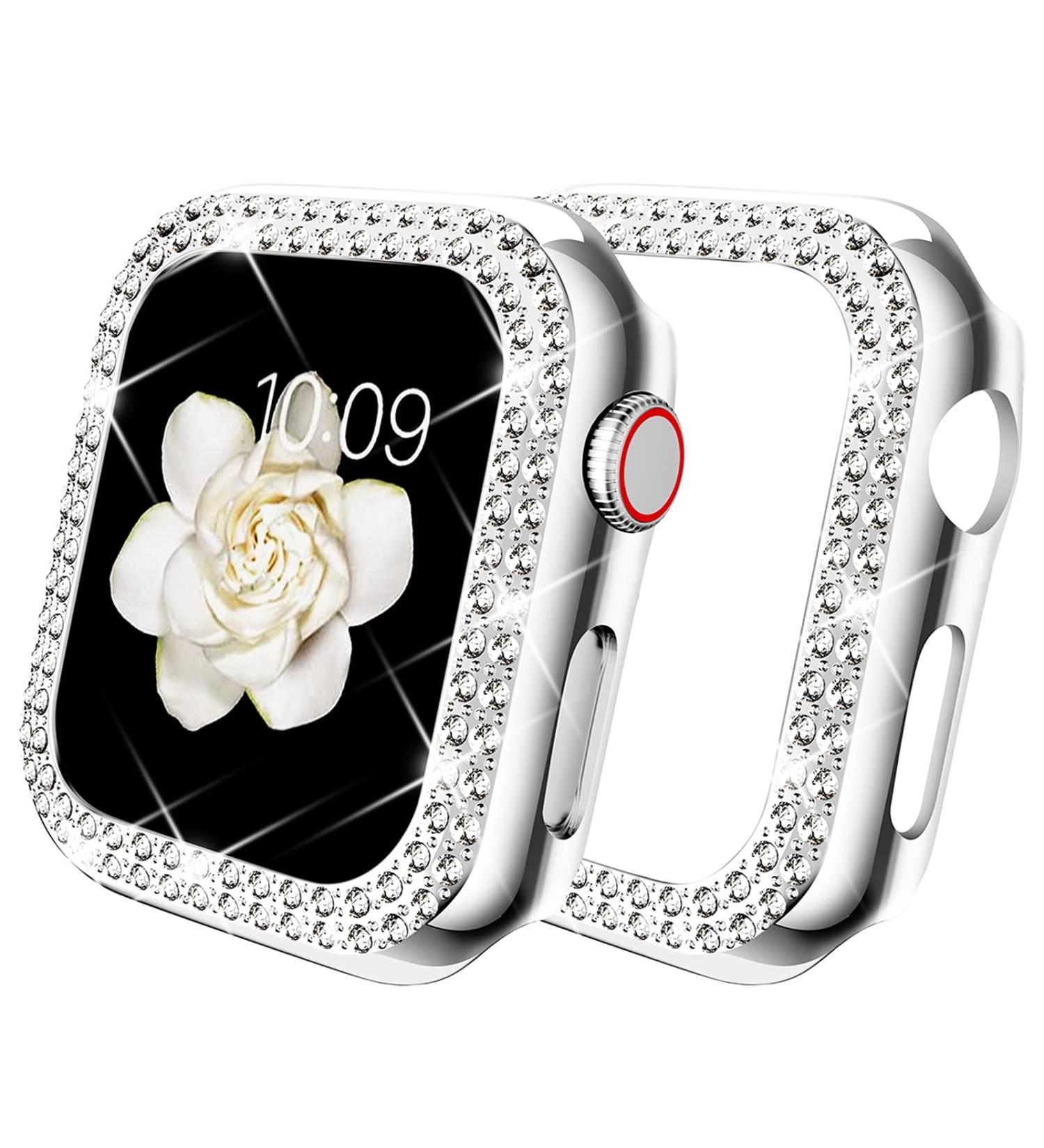 DABAOZA Bling Crystal Apple Watch 38mm Case - Women's Dressy Diamonds Cover for iWatch Series 1-8 & SE - Silver 38mm - Buy Online on SooperMarket.com