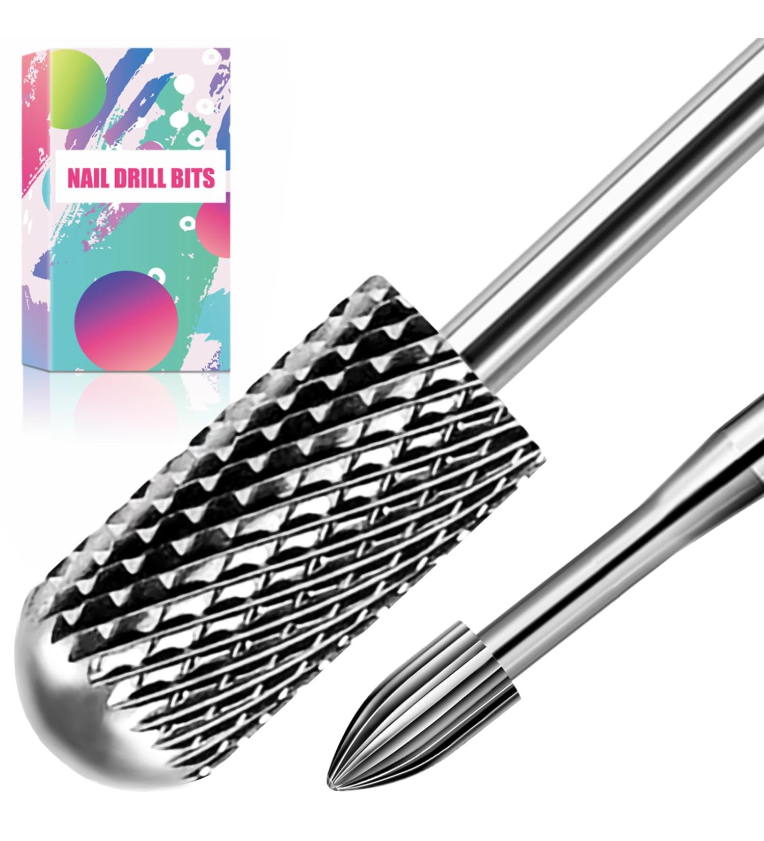 Tungsten Carbide Cuticle Clean Bit 2Pcs for Nail Drill - Smooth Round Top Barrel Head - Ideal for Gel Polish and Natural Nails - Buy Online on SooperMarket.com