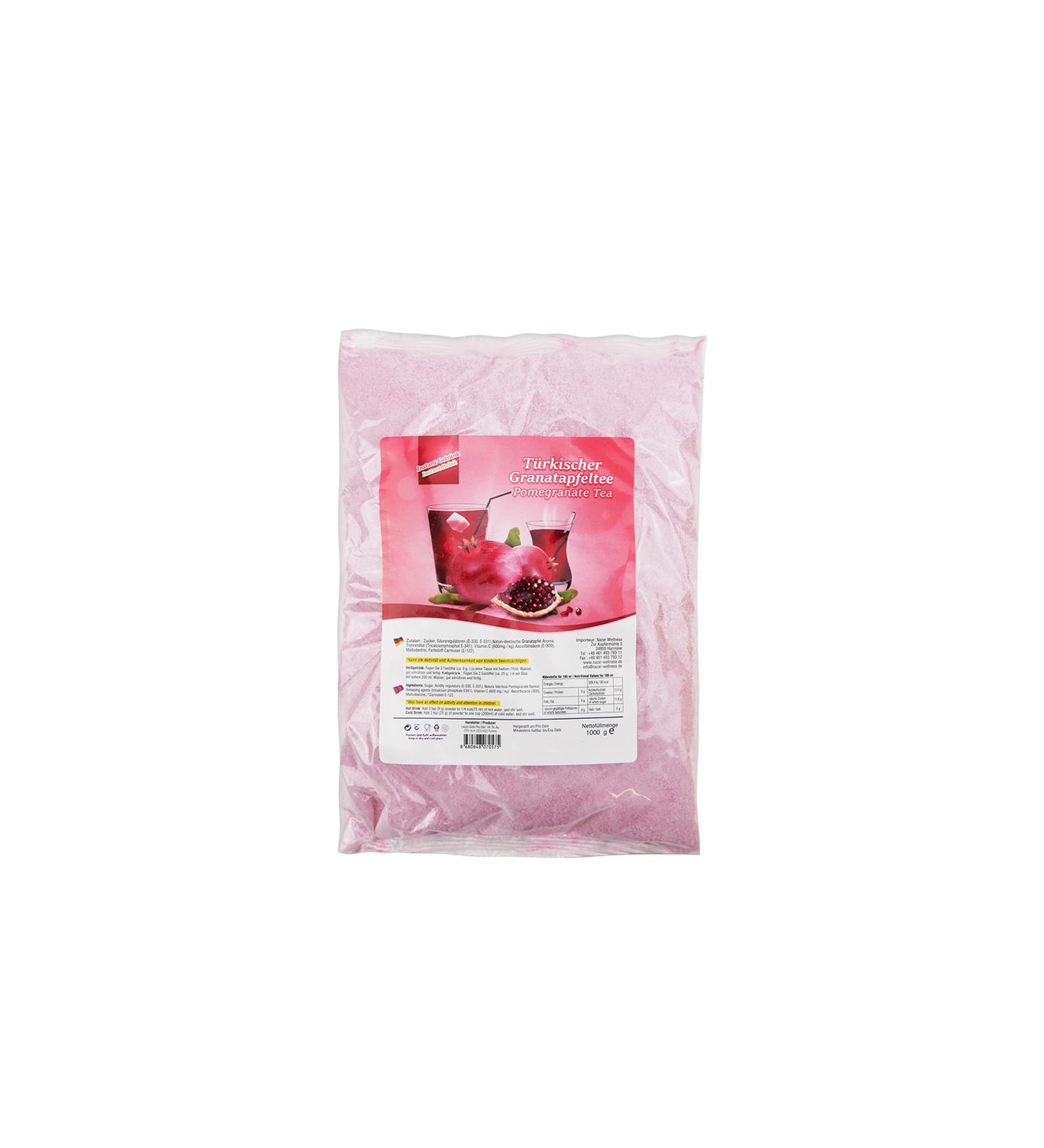 Lezzo Turkish pomegranate tea 1000 g instant drink powder in a bag enjoy soluble instant tea hot or cold